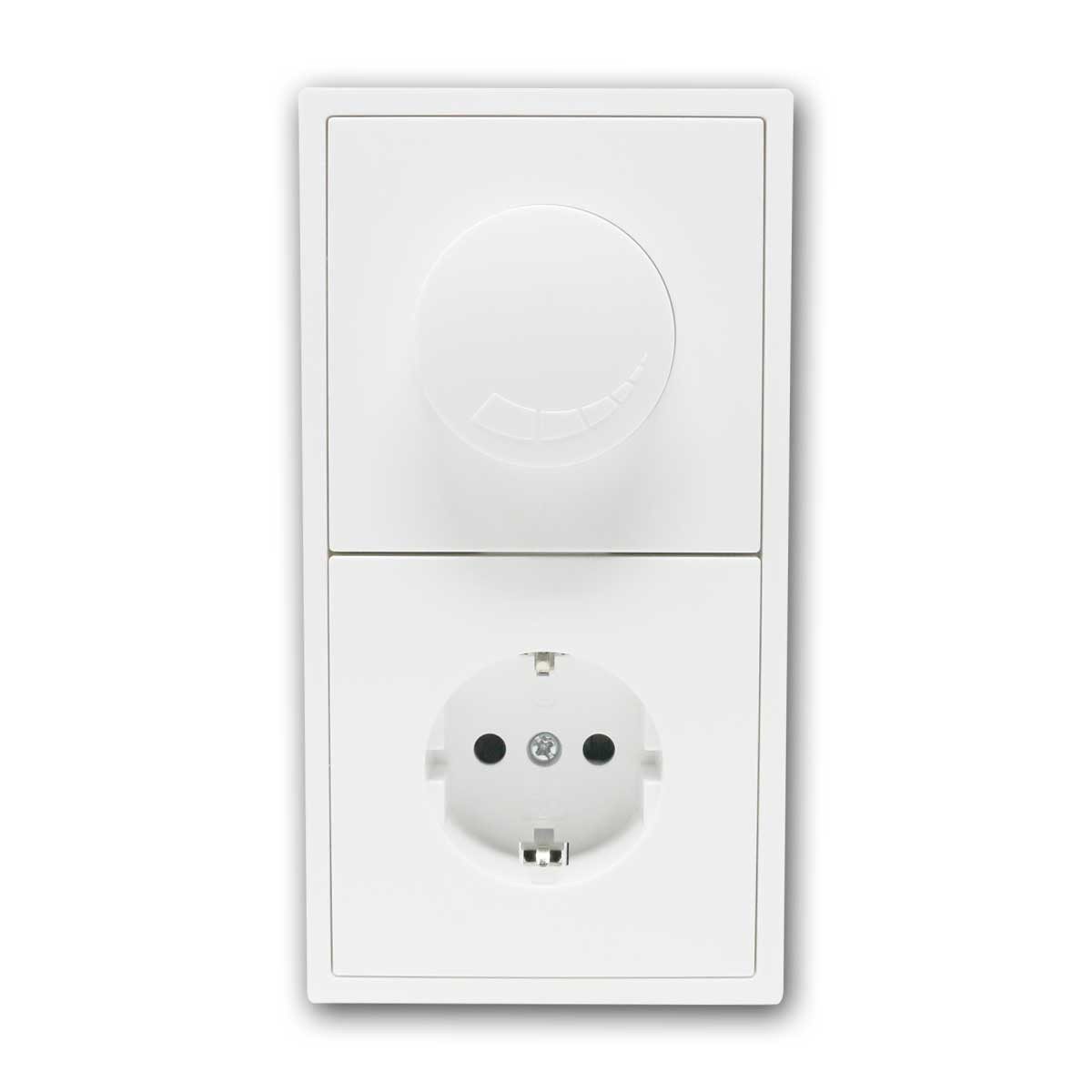 McPower Drehdimmer LED-Dimmer mit Steckdose Kombination SHALLOW weiß