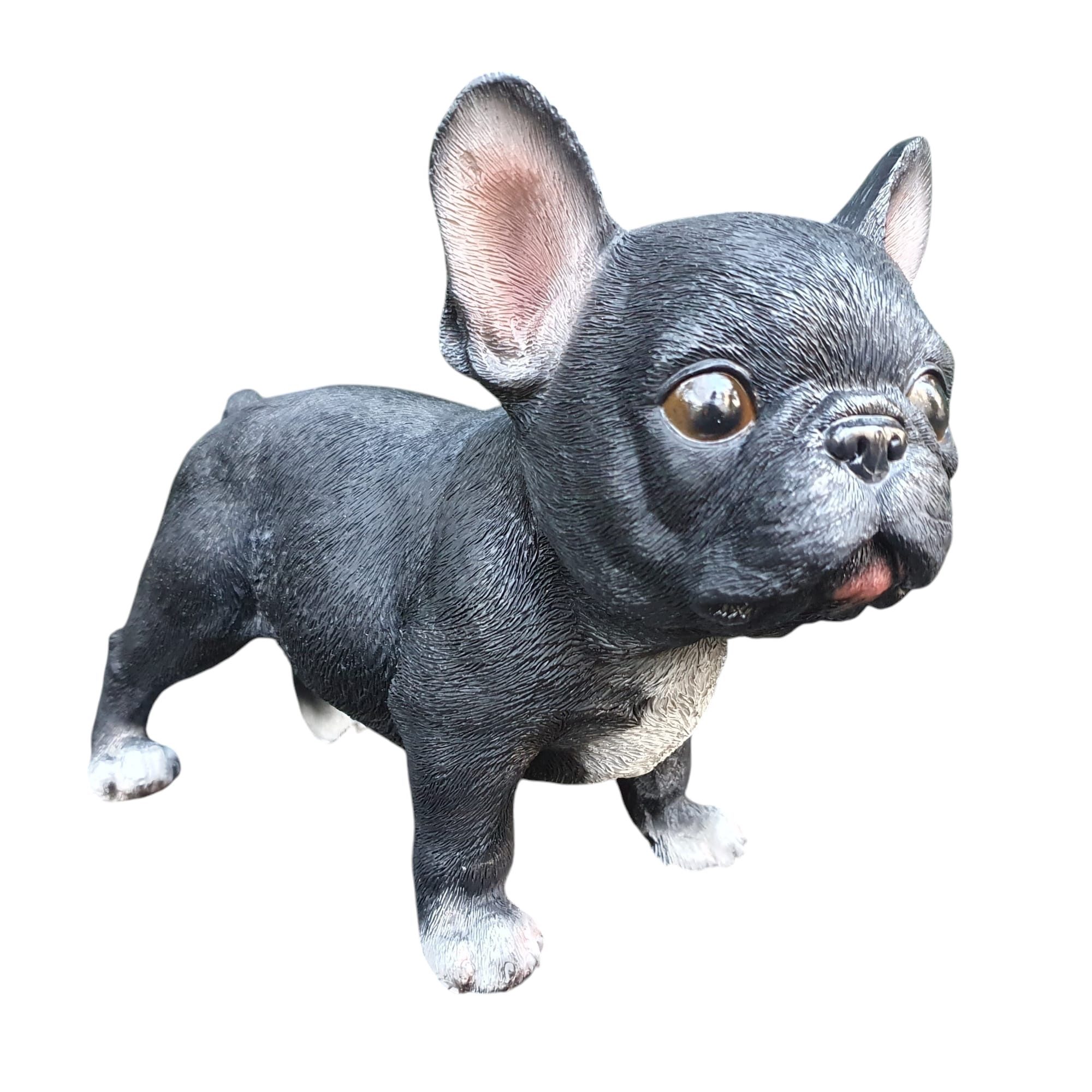 Aspinaworld Gartenfigur Französische Bulldogge stehend 17 cm – für Pflanzschale
