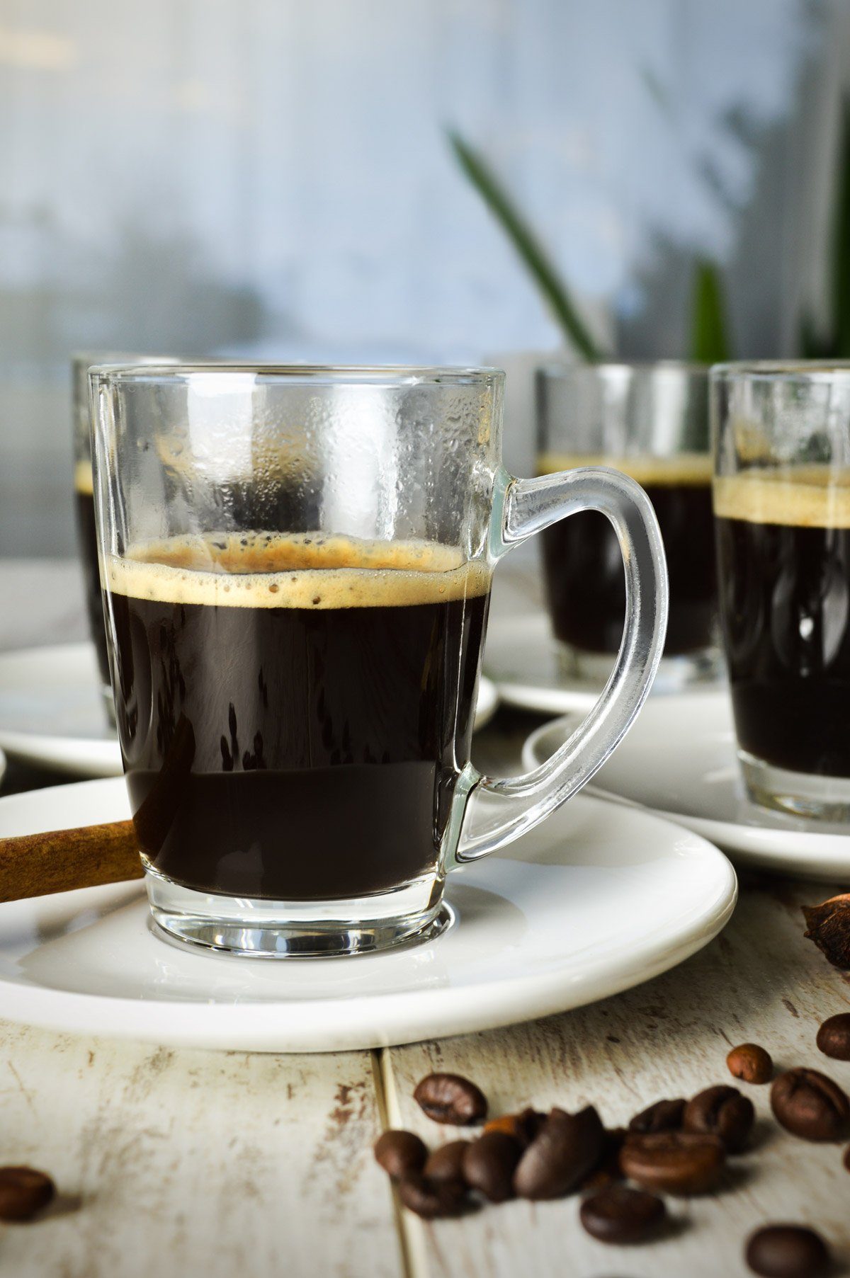 Porzellan Glas Espressotassen mit Mokkatassen, Teller Sendez 12tlg Kaffeegläser Espressotasse