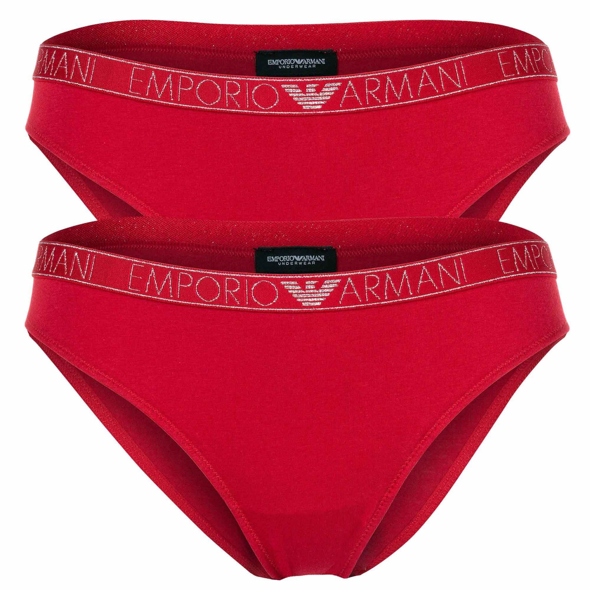 Brazilian Emporio ESSENTIAL Slip STUDS Armani Rot Pack Damen - Slip, 2er