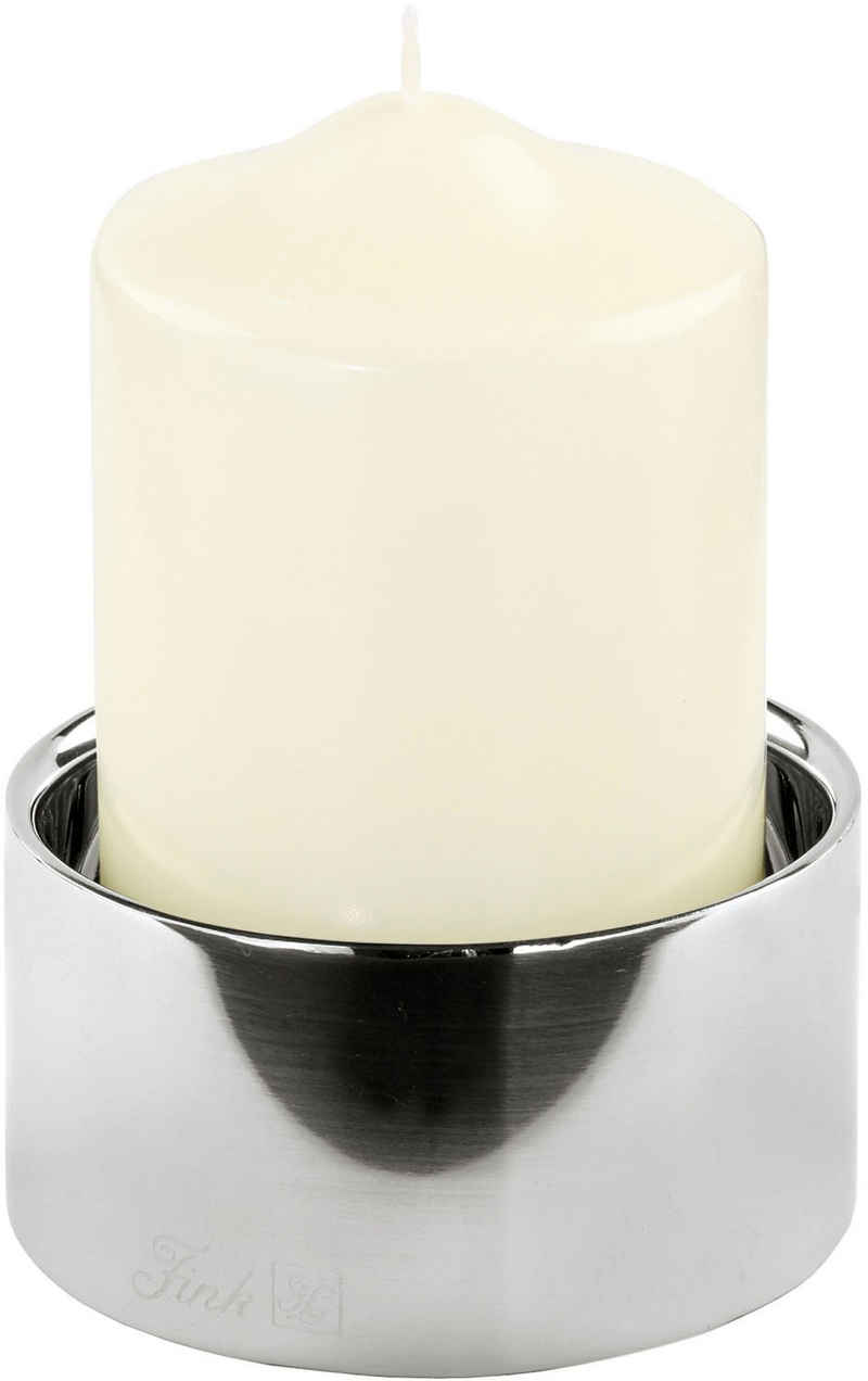 Fink Kerzenhalter SOBRIO (1 St), aus Edelstahl, Ø 10 cm - für Stumpenkerzen Ø 8 cm