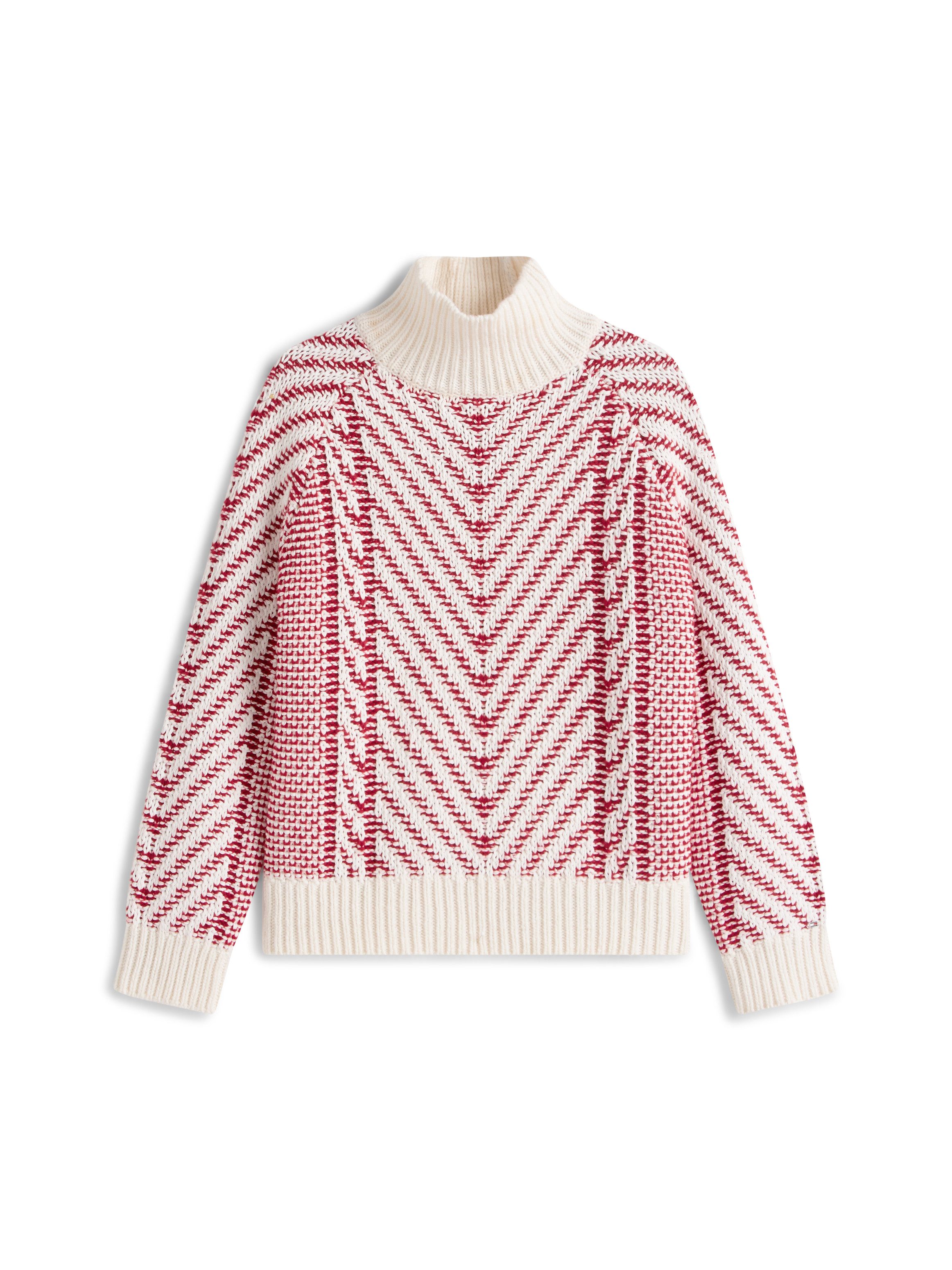 Strickpullover TEXTURED CABLE MOCK-NK LS SWT