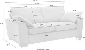 Home affaire 3-Sitzer Savoy, gemütliches Sofa mit vielen Kissen, in 2 Bezugsqualitäten