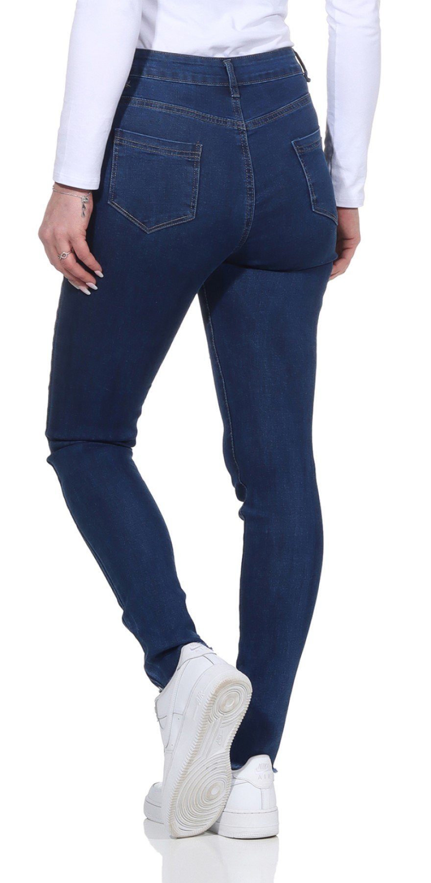 moderner Dunkelblau Distressed Look für Damen Look Stretch Jeanshosen Aurela 5-Pocket-Jeans Jeans Destroyed Damenmode