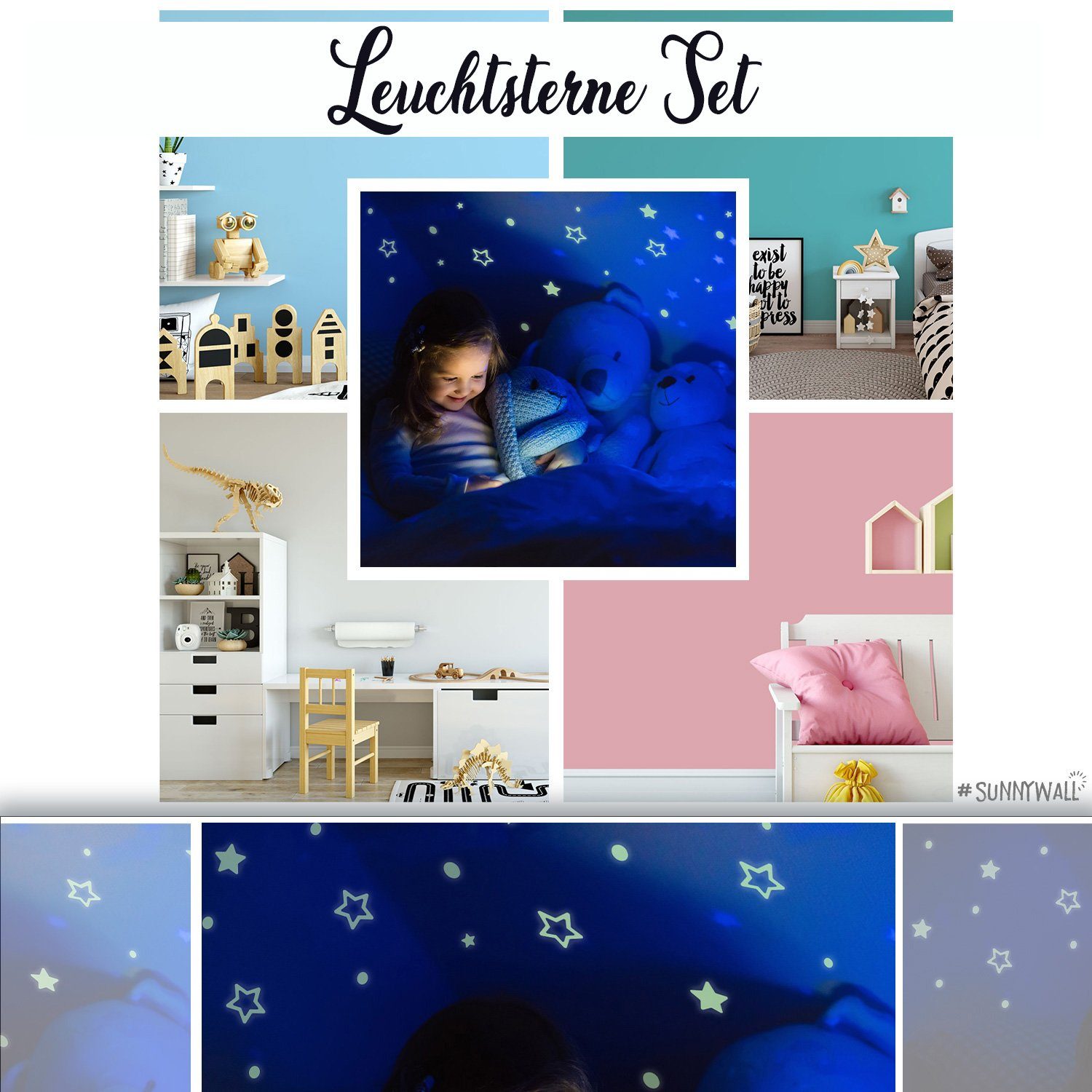 Sunnywall Wandtattoo Leuchtsterne Set, Leuchtsterne & Goldsterne (572 St), günstig online kaufen