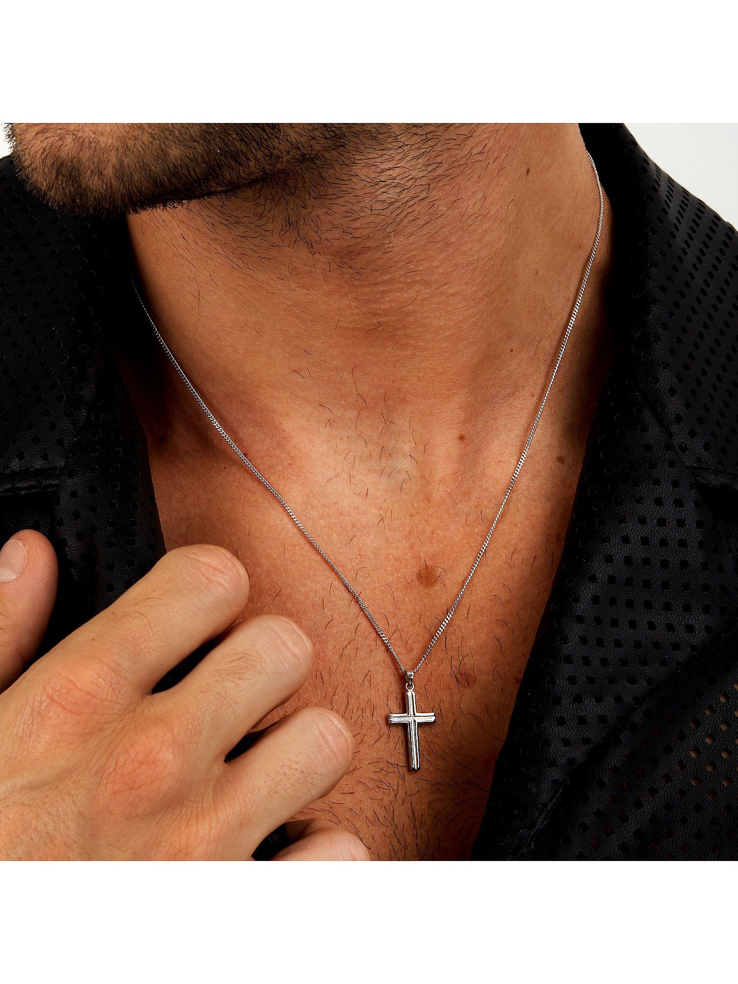 CHRIST Collier CHRIST Herren-Kette 925er Silber, recycelt Kreuz