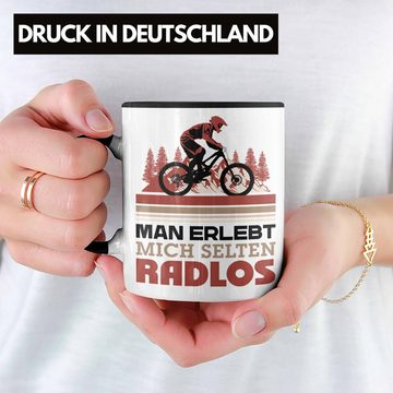 Trendation Tasse Mountainbiker Tasse Geschenk Spruch Männer Man Erlebt Mich Selten Radl