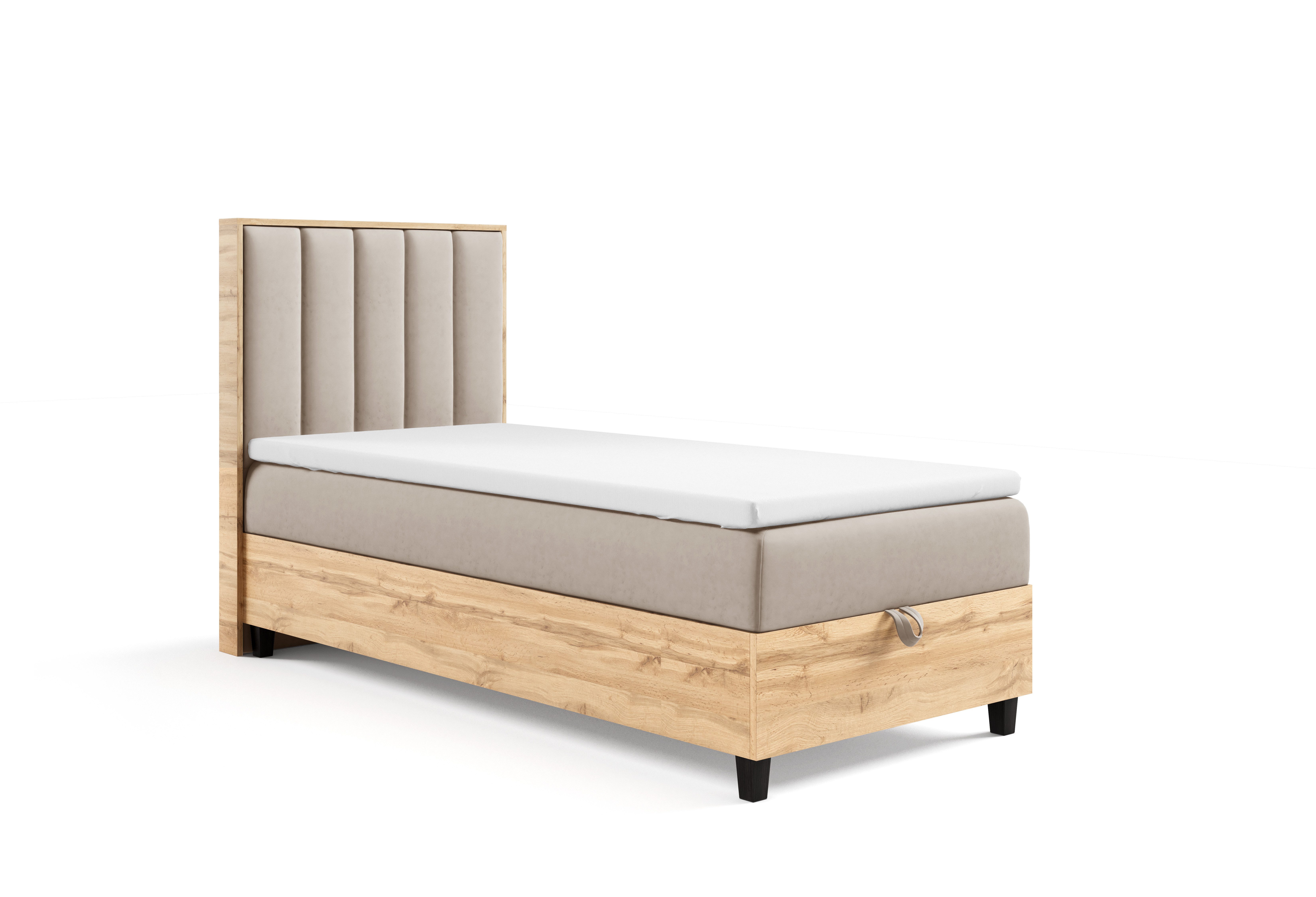 Best for Home Boxspringbett Einzelbett Trinity K-10 mit Bettkasten & Komfort Topper T30 (70x200 80x200 90x200 100x200 cm), Verschiedene Liefermöglichkeiten, TOP Preis-Leistungs-Verhältnis