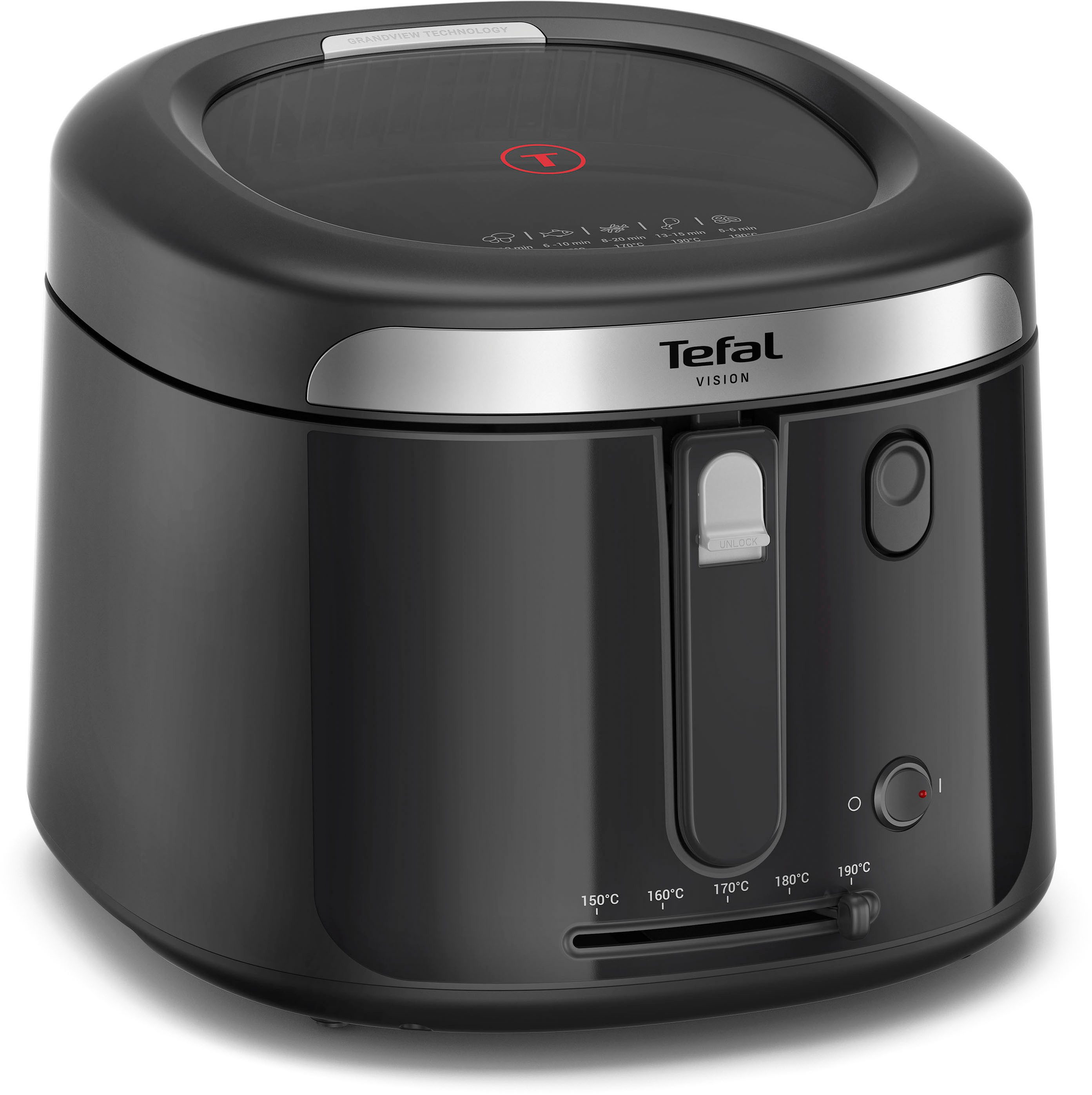Tefal Fritteuse Vision, 1,2kg Fassungsvermögen, bis zu 4 Portionen, ideal für Familien, 1900 W, extragroßes Sichtfenster für bessere Sicht, einfache Reinigung, FF2528