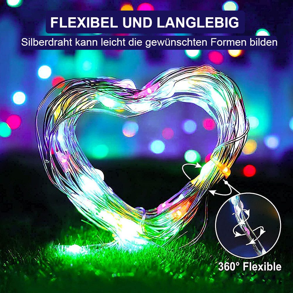 Qualra LED-Lichterkette 50/100LEDs Kupferdraht Lichterketten Innen Deko für günstig online kaufen