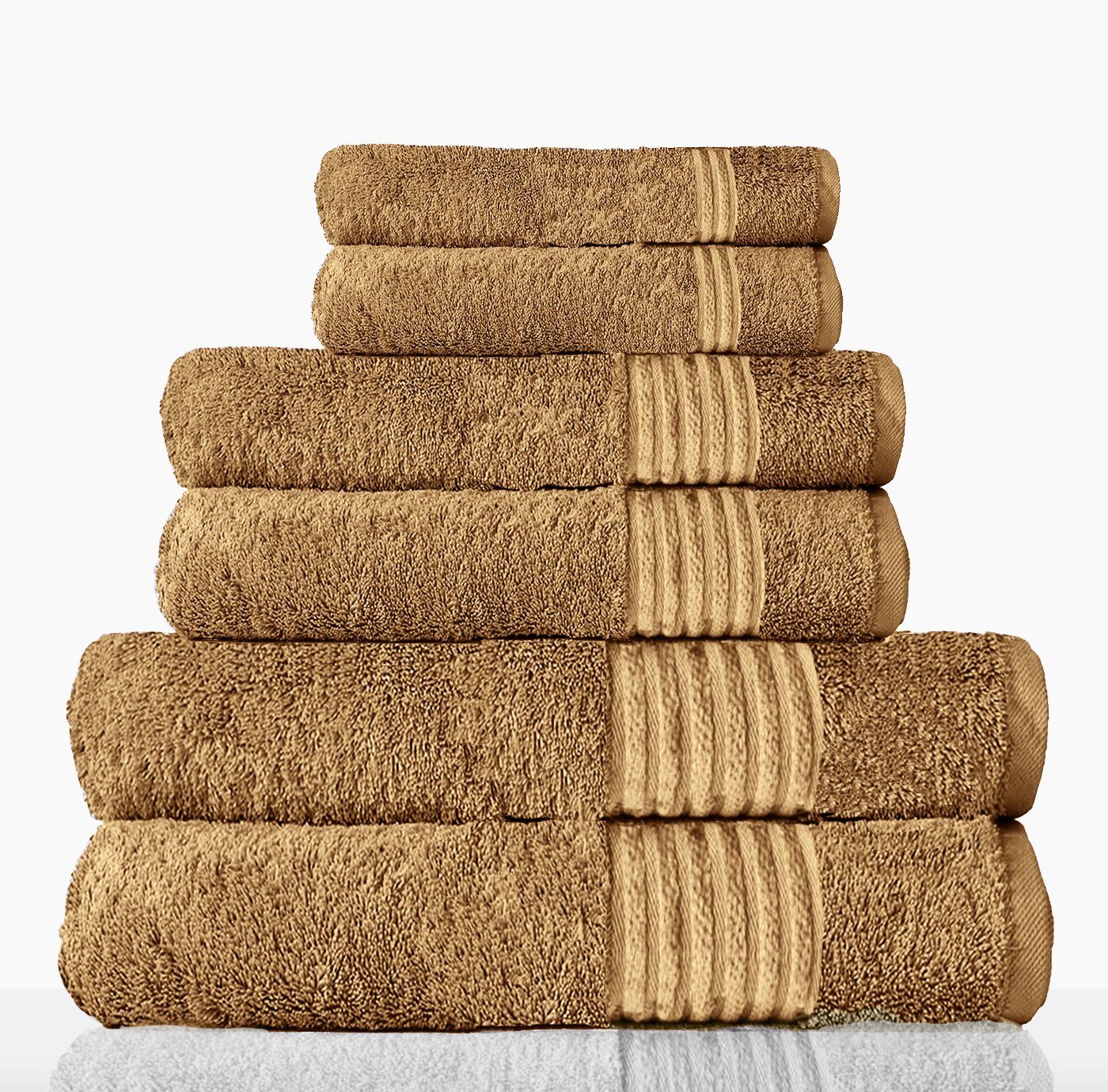 Set Baumwolle Taupe ägyptischer 100% Baumwolle 100% premium aus Handtuch 6-teiliges, Handtücher Sitheim-Europe ägyptische (6-tlg), ägyptische Baumwolle, NEFERTITI