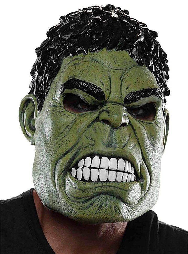 Metamorph Verkleidungsmaske Avengers Endgame - Hulk Maske, Grimmiger Hulk als hochwertige Dreiviertelmaske für Erwachsene