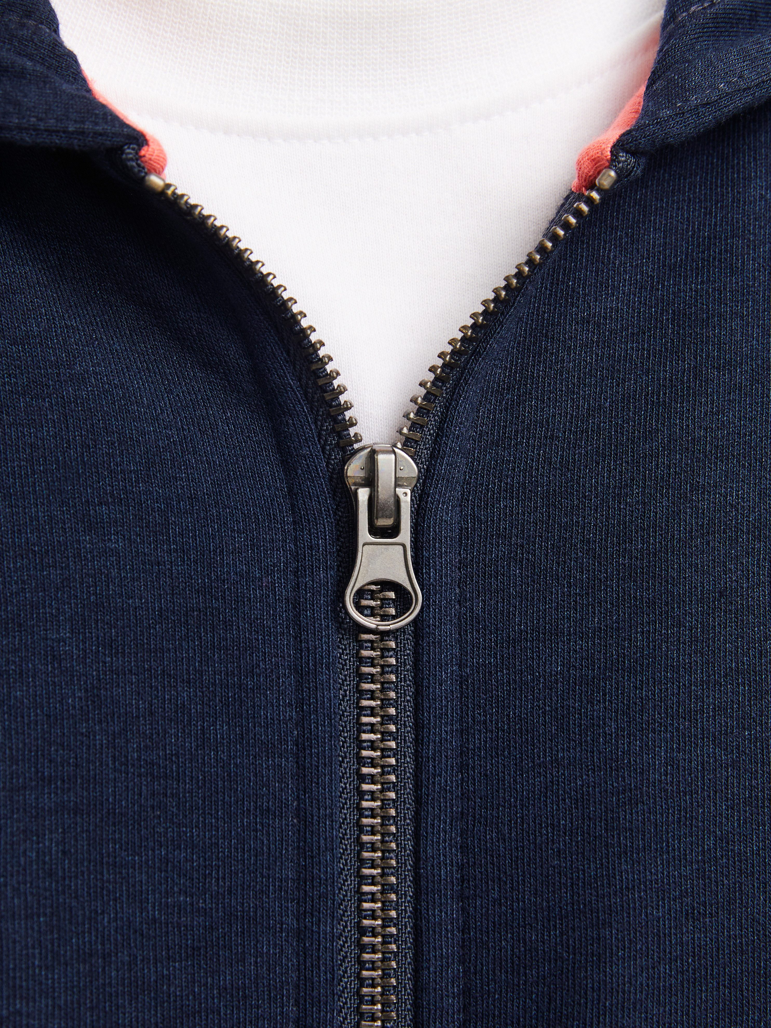 Jack & Jones Kapuzensweatjacke JJSIMON Hoodie mit Reißverschluss und hohem Baumwollanteil bedruckt, modisch, regular fit, Baumwollmischung, Kapuze