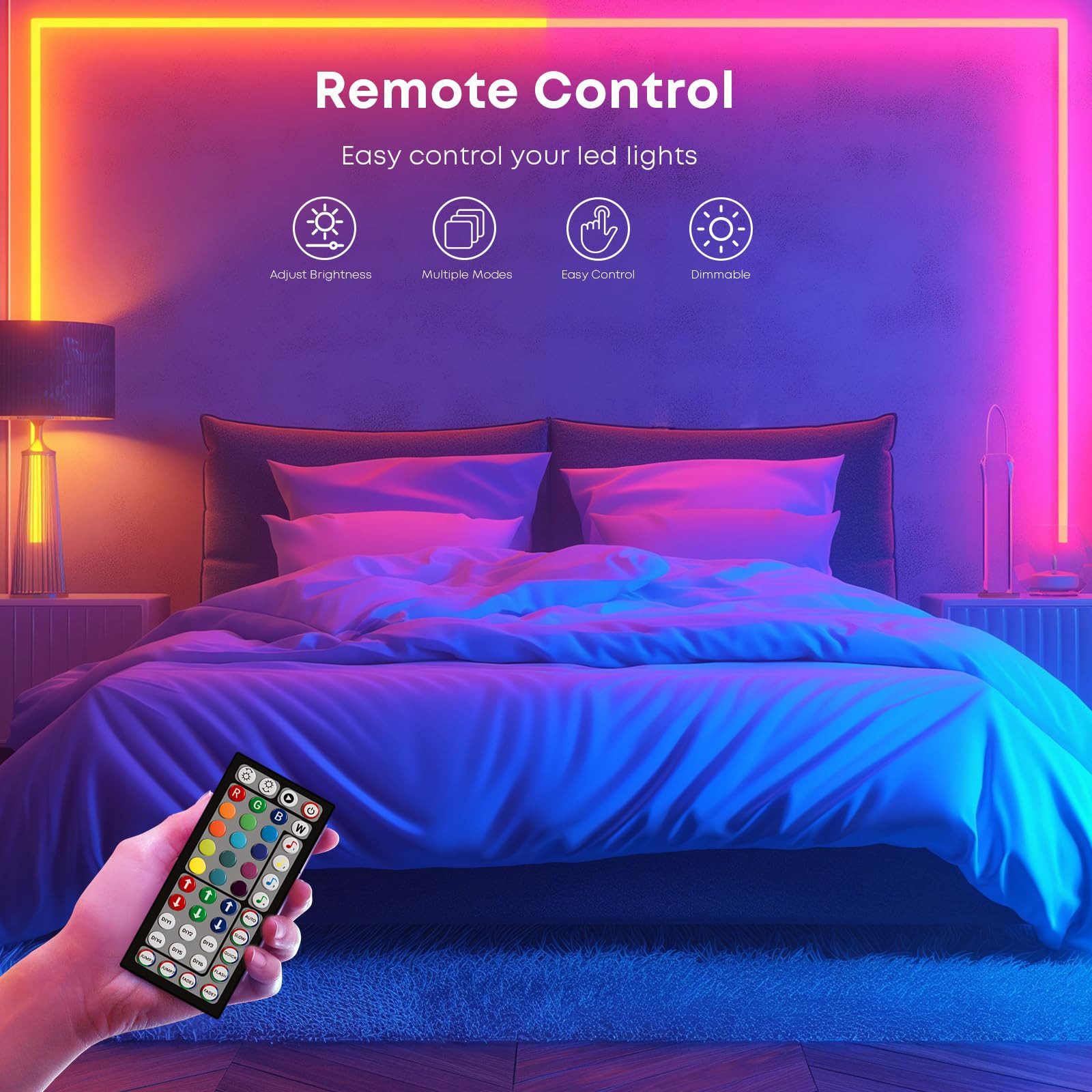 LQWELL LED-Streifen 10-30m LED Strip Licht-Band Leiste RGB einstellbar Fernbedienung App, 240-flammig, 10m Licht-Streifen 240 LEDs 36W Fernbedienung Wohnzimmer Party