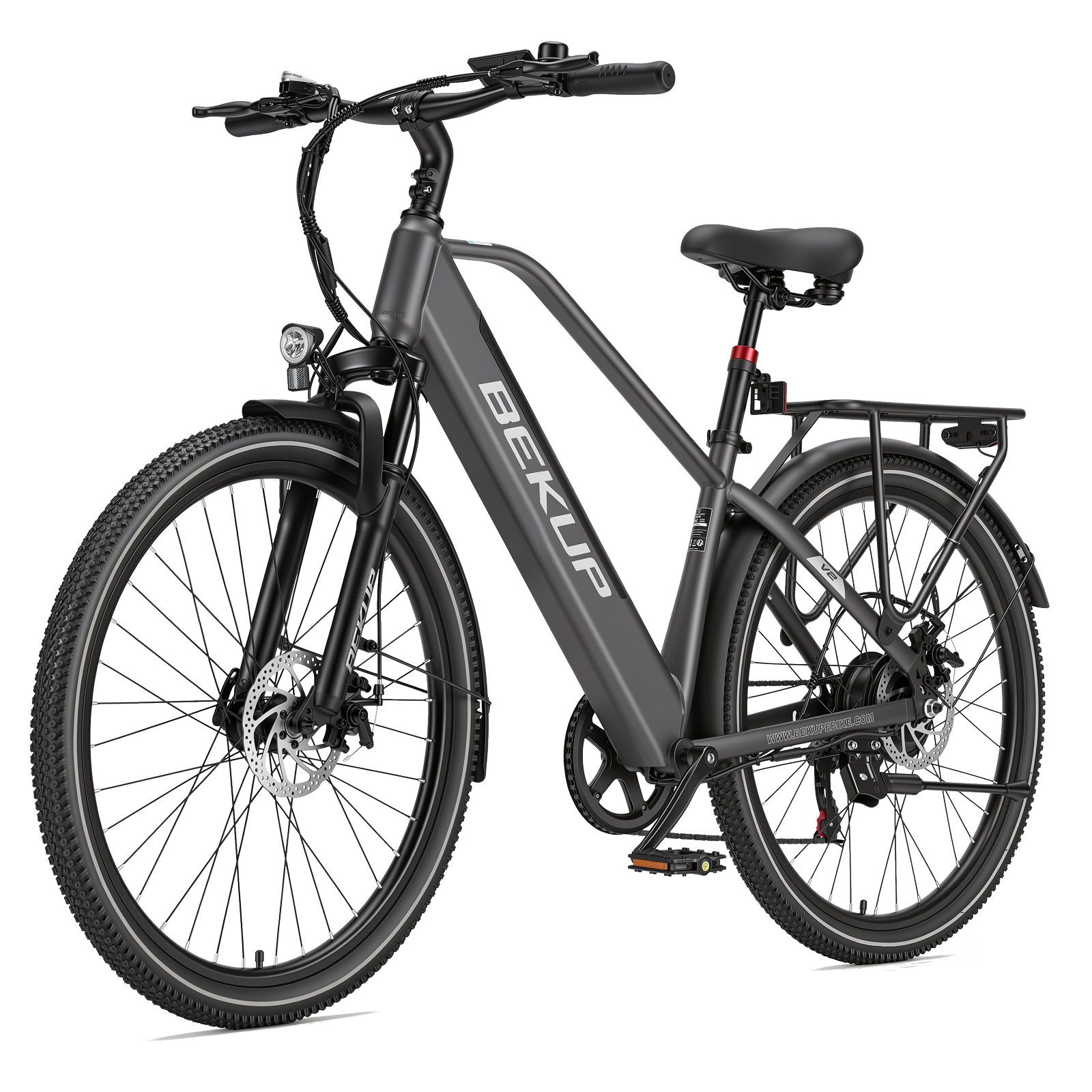 BEKUP E-Bike Cityrad V2 26 Zoll Cityrad, 522 Wh Akku, 45 Nm, Shimano 7-Gang, 7 Gang Shimano Shimano Tourney TZ Schaltwerk, Kettenschaltung, Heckmotor, 522 Wh, (Komplettset, E-Bike inklusive Akku und Ladegerät), City-Trekkingrad bis 75 km, 250 W Heckmotor,