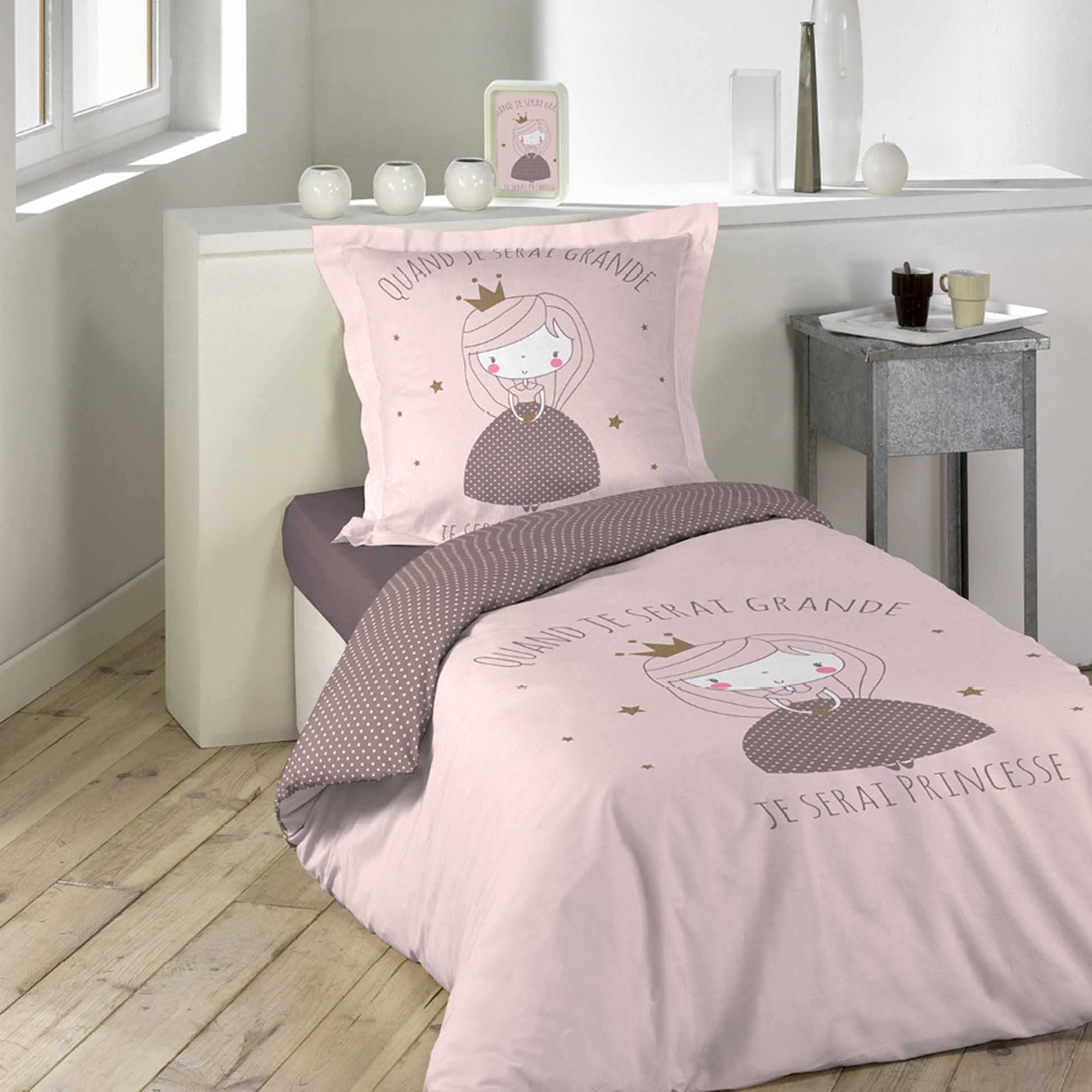 Disney Kinderbettwäsche Bettgarnitur für Mädchen rosa Prinzessinnen Mikrofaser 