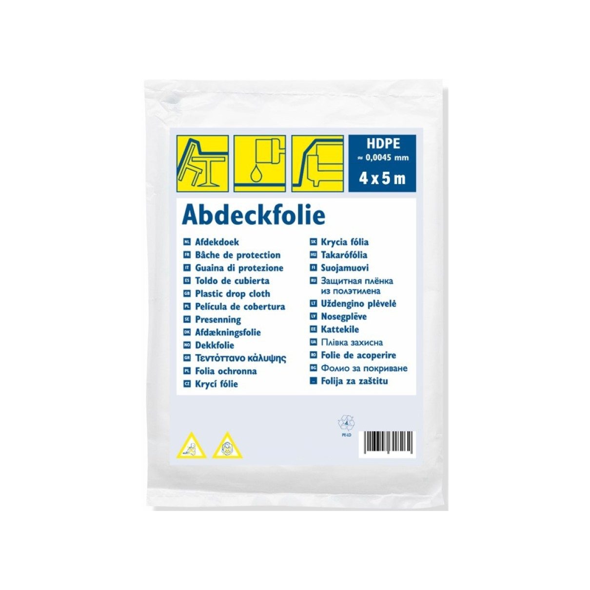 ARLI Abdeckfolie 4 x 5 m HDPE Transparent, für Abdeckung von Möbeln, Böden und Geräten für Maler, Handwerker und Heimwerker, (1-St)