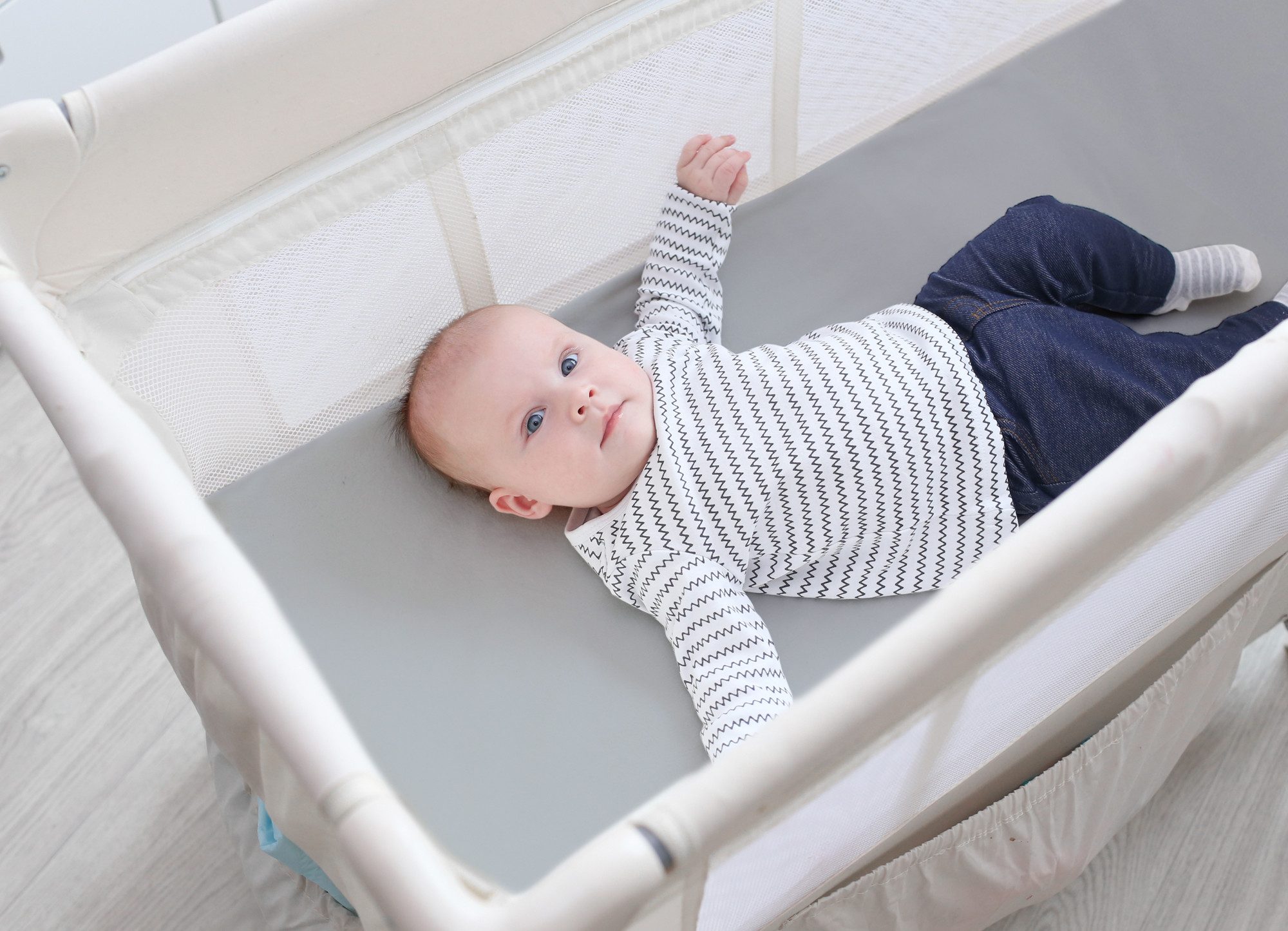 Reisebett-Matratzen roba Style 60 x 120 cm für Babys & Kinder, roba®, 5.5 cm hoch, (waschbar 30° - atmungsaktiv), Faltbare Matratze Reisebett Babybett - Klappmatratze inkl. Tragetasche