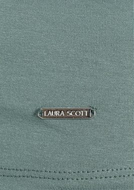 Laura Scott T-Shirt mit Rundhalsausschnitt und Blende