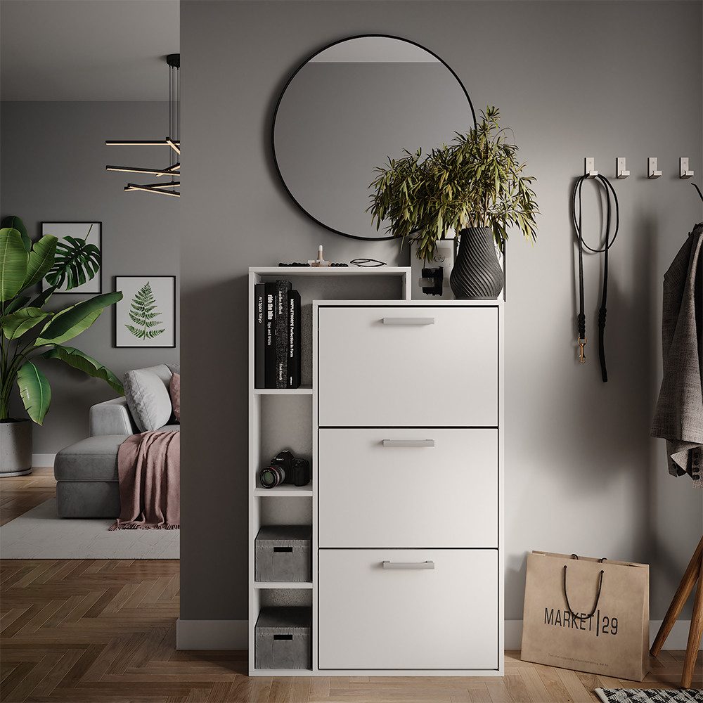 Vicco Schuhkipper Orlando, Weiß, 80 x 128.3 cm mit 3 Fächern (1 St)