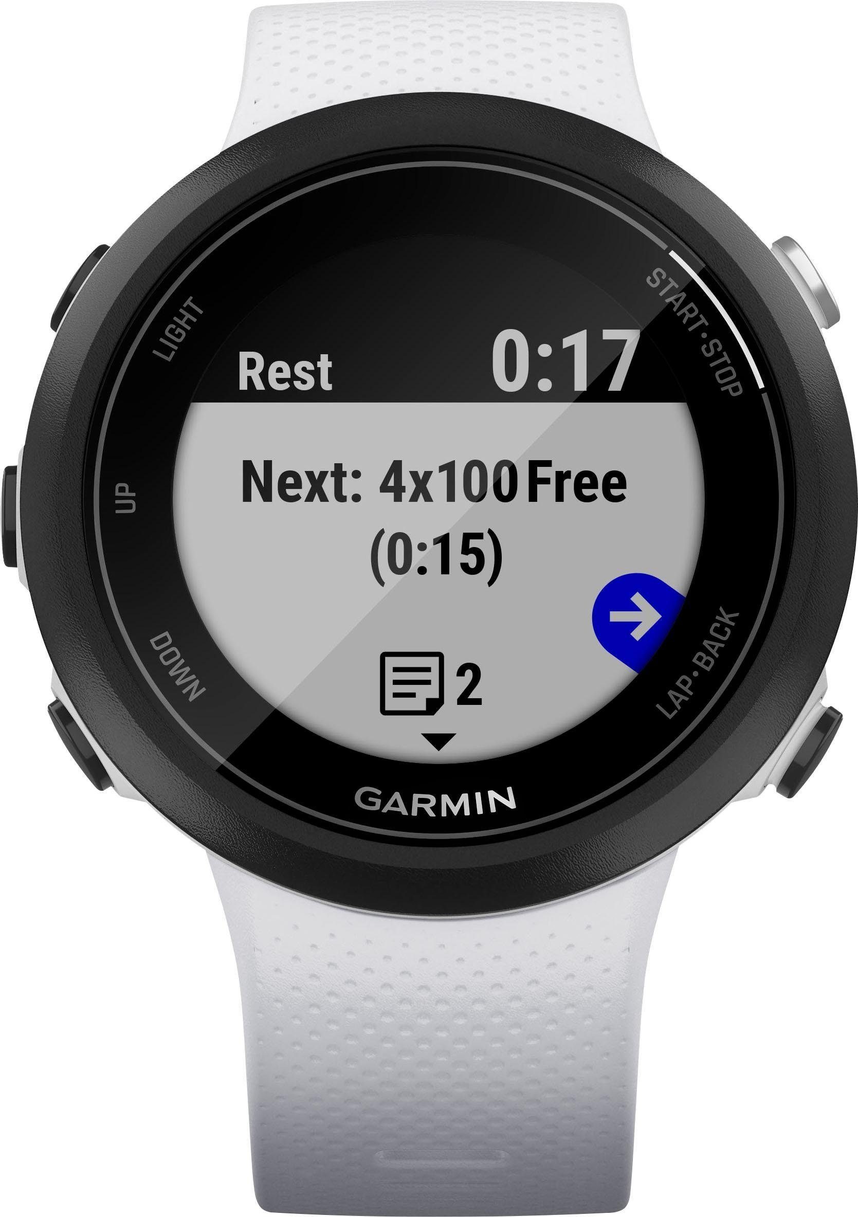 Garmin Swim2 mit Silikon-Armband 20 weiß cm/1,04 mm Zoll) Smartwatch (2,63