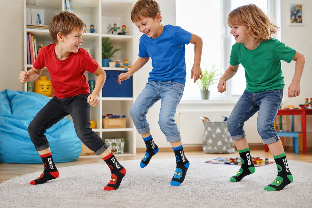 LEGO® Freizeitsocken LEGO NINJAGO Socken Set 3 Paar Kindersocken Kinder Strümpfe für Jungen – Bild 3 von 5