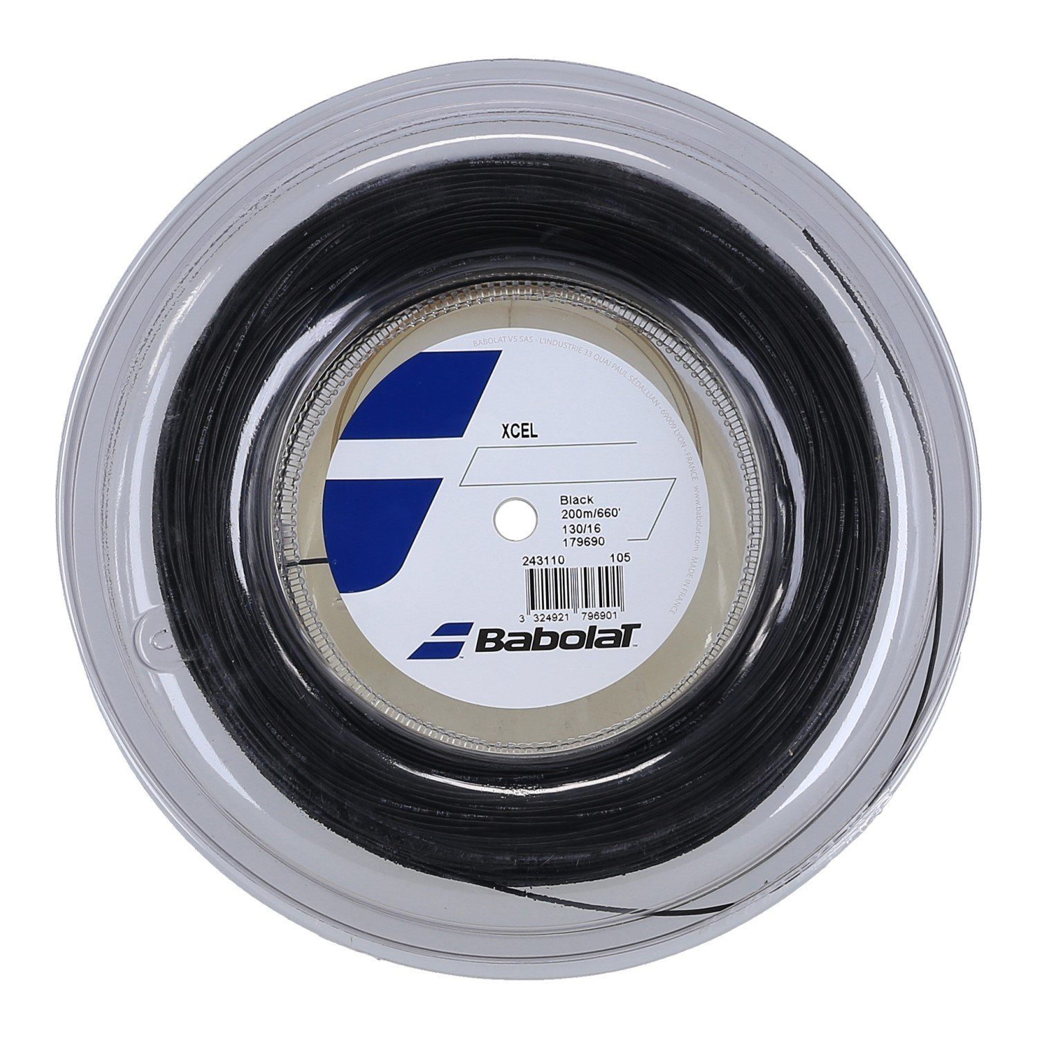 Tennissaite XCel (Armschonung+Touch) schwarz 200m Rolle