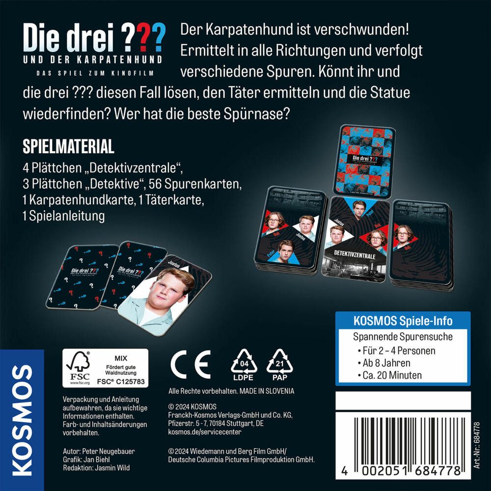 Kosmos Spiel Die drei ??? und der Karpatenhund