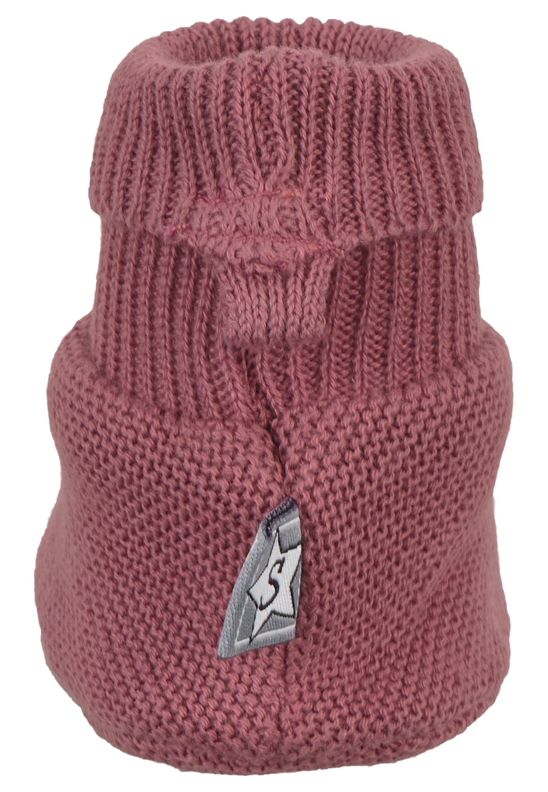 ideal Baby - GOTS Strick-Schuh Strickschuh Sterntaler® Outdoorschuh Jungen mit Mädchen den - Stoffschuhe rosa 100% Strickschuhe - für für Süße Nachhaltiger Bündchen Baby-Schuh Bio-Baumwolle Babyschuhe Winter und (1-tlg)