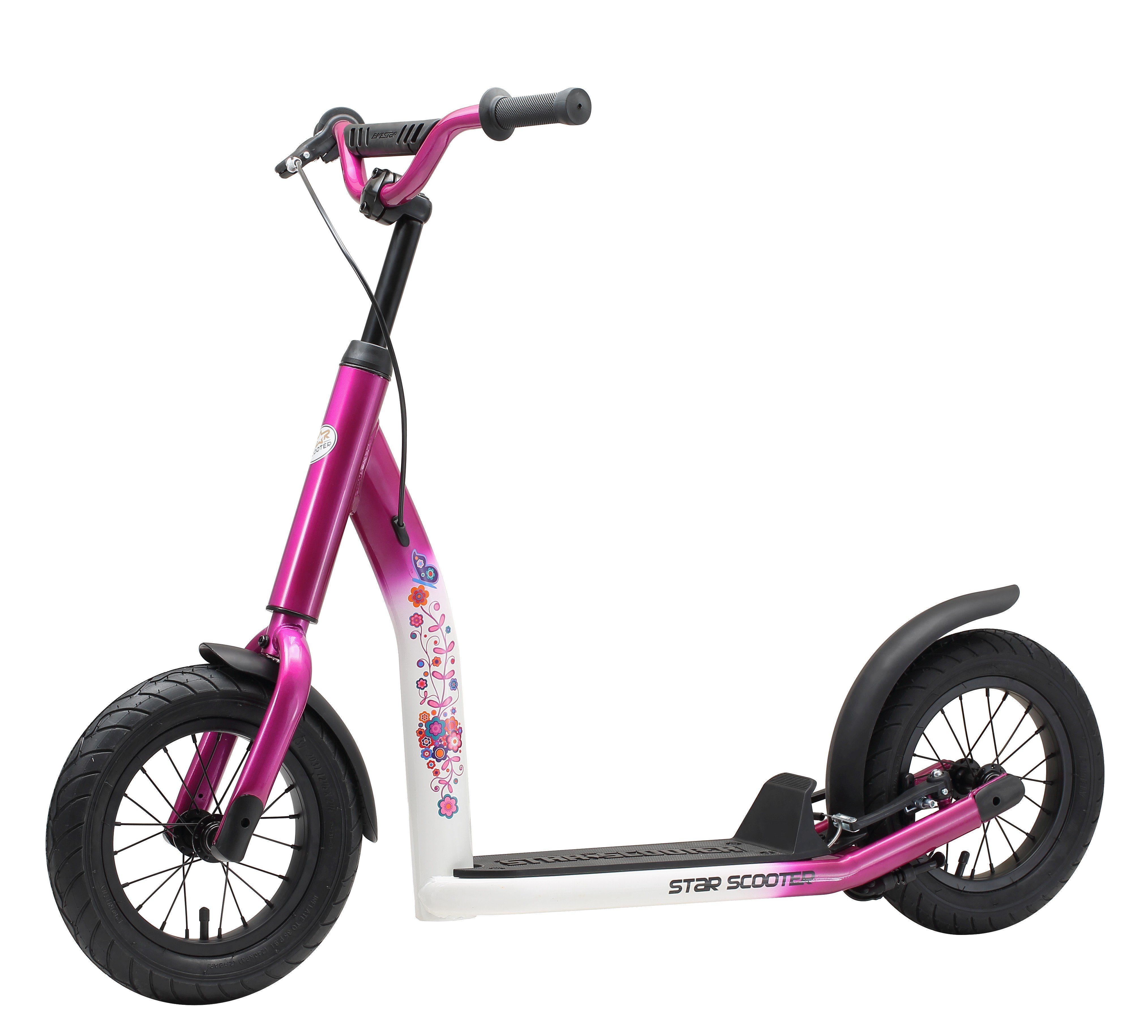 Star-Scooter Cityroller 12 Zoll, ab 8 Jahre, Kinder City Roller ab 124 cm, Jungen, Mädchen, Höhenverstellbar, Seitenständer