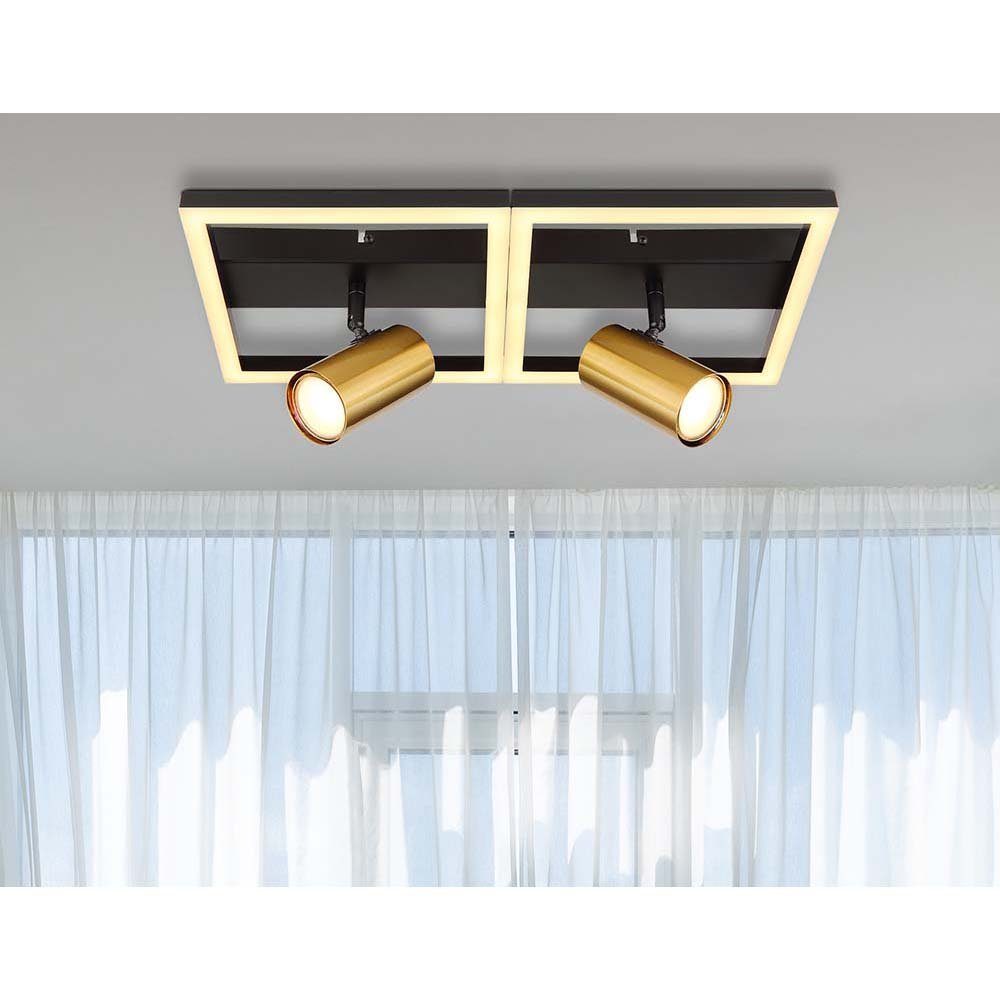 etc-shop LED L Deckenleuchte Wohnzimmerleuchte 44 Messing cm- Deckenleuchte, Lampe LED Metall