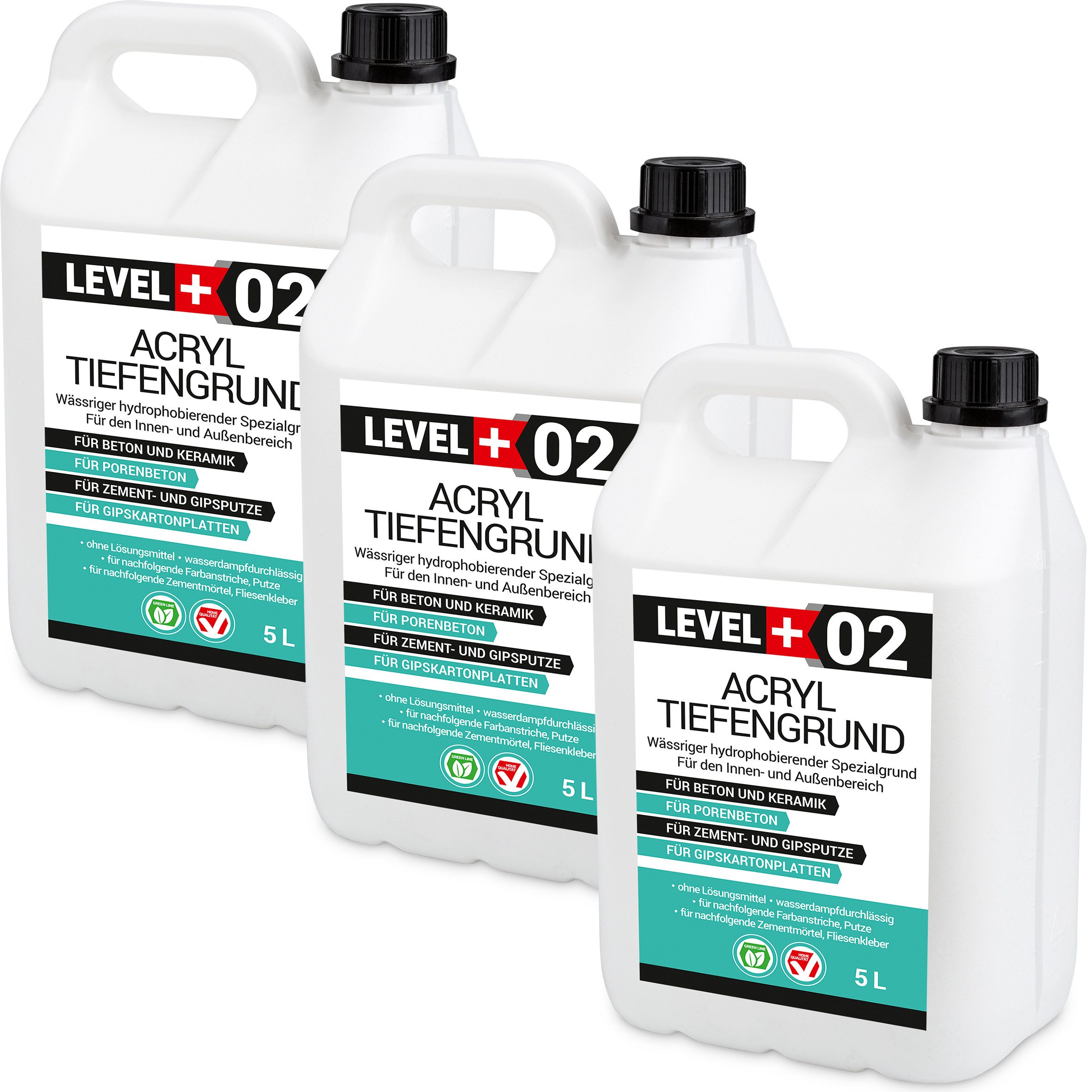 Level+ Tiefengrund LEVEL+ Acryl Tiefengrund Grundierung Zement Gipsputz L+02 - 15L