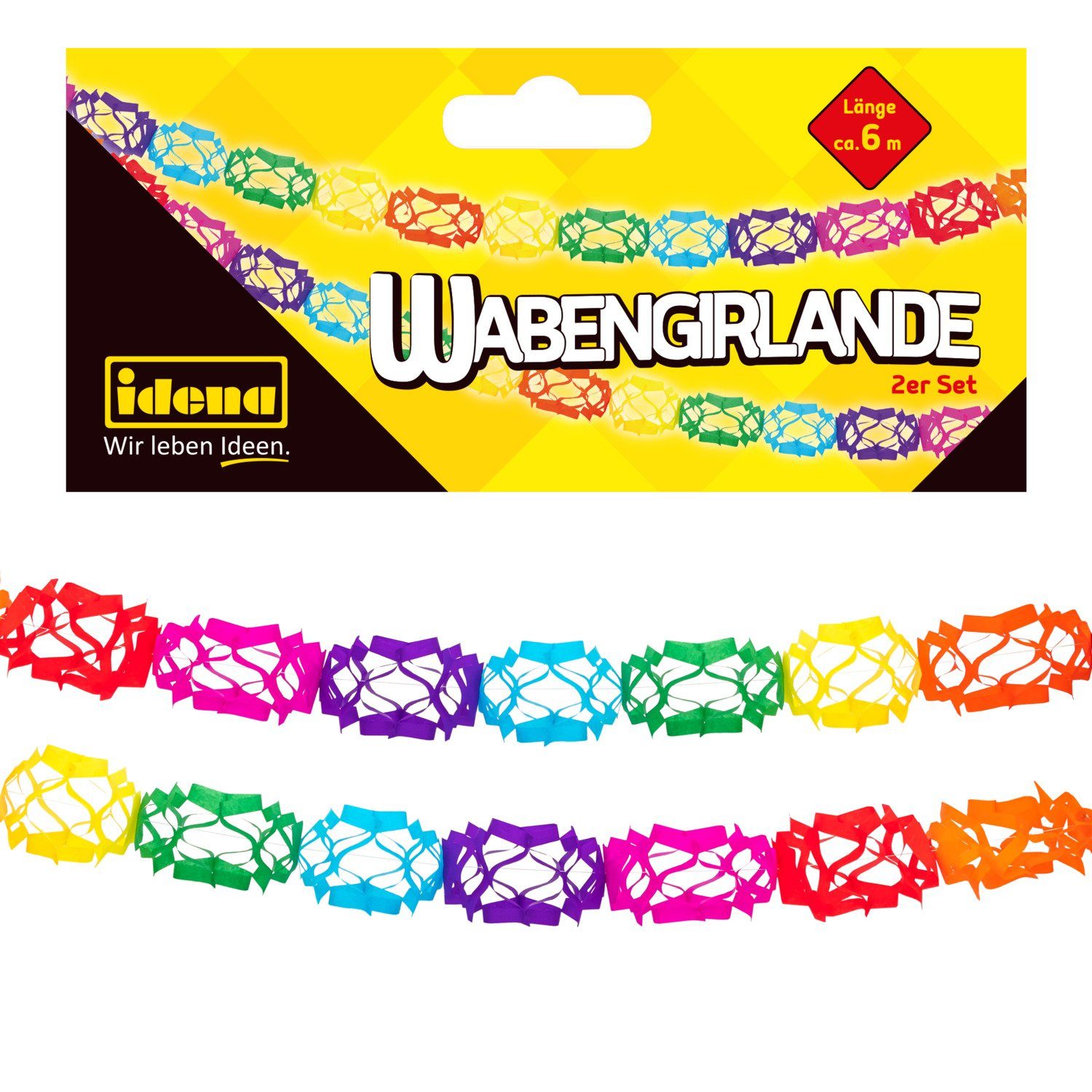 Idena Girlande Idena Wabengirlanden 6m D12cm 2er FSC-Mix