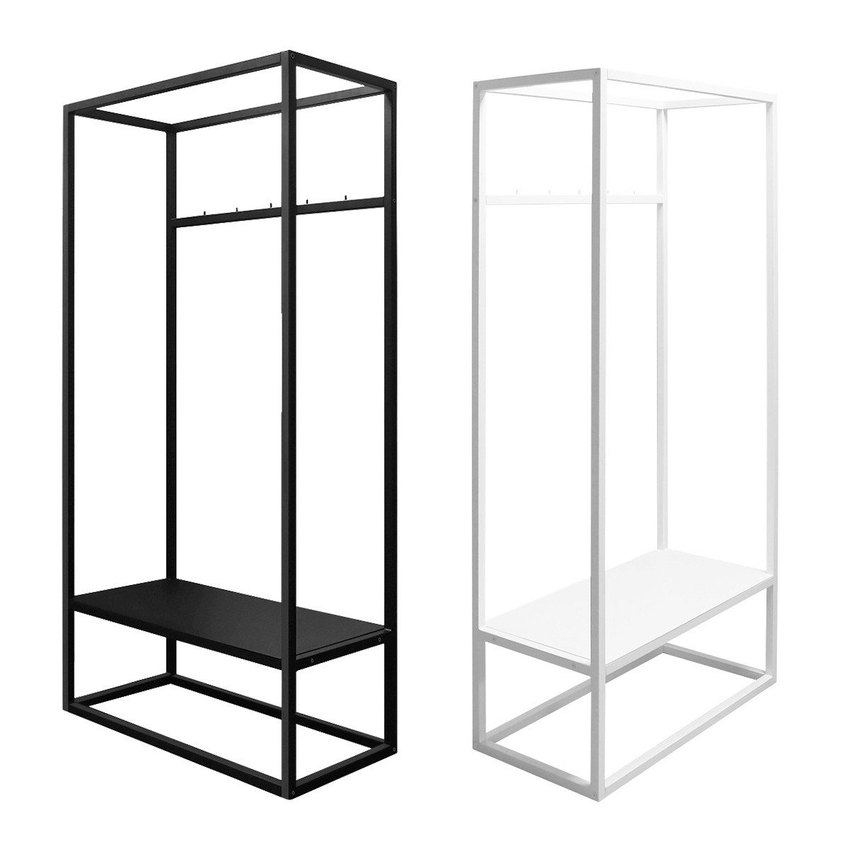 Natural Goods Berlin Kleiderständer QUADER, offener Kleiderschrank mit Schu günstig online kaufen