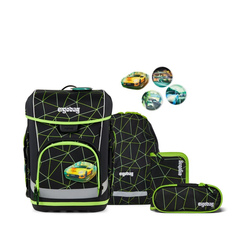 ergobag Schulranzen Cubo Light (inkl. Schlamperrolle, Sportbeutel, Etui und Kletties, 5tlg)