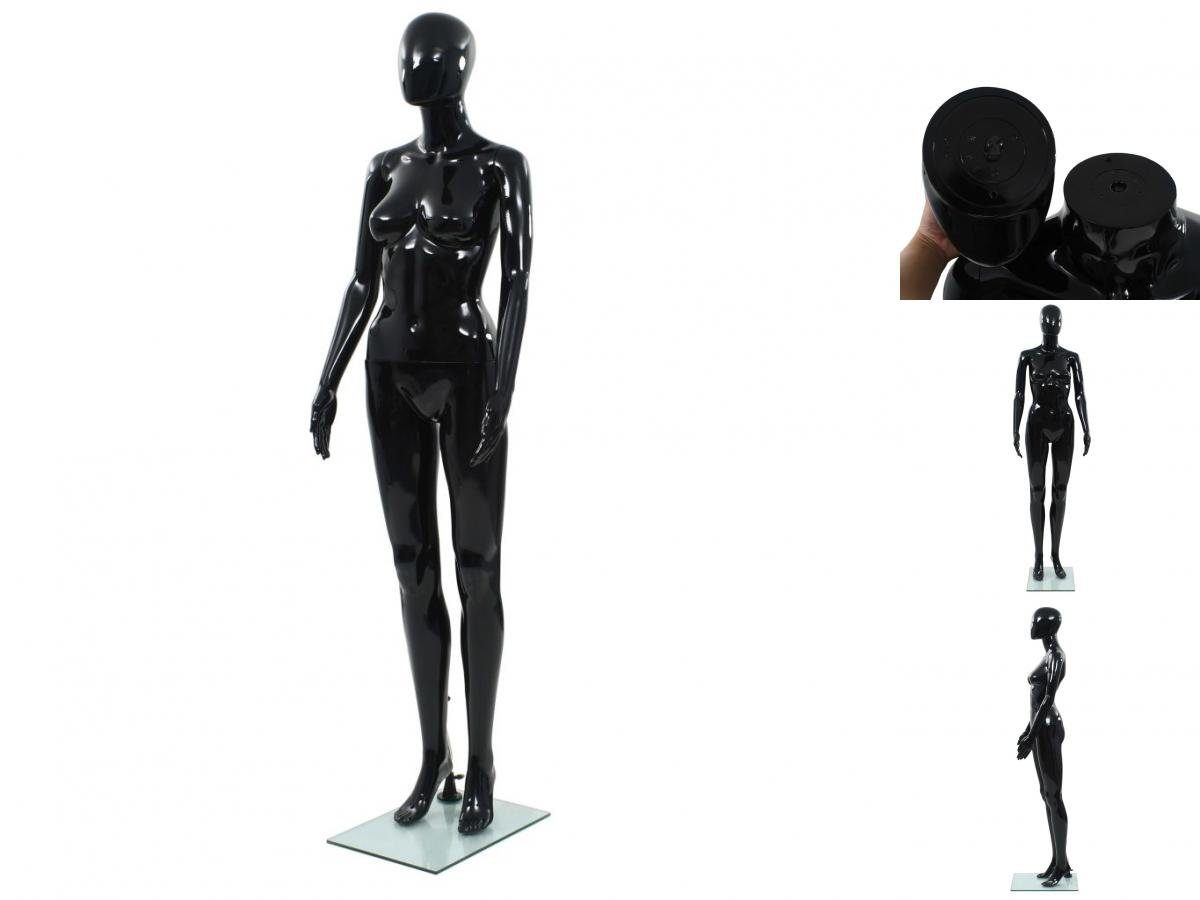 Schneiderpuppe Weibliche Schaufensterpuppe mit Glassockel Schwarz 175 cm Ankleidepupp