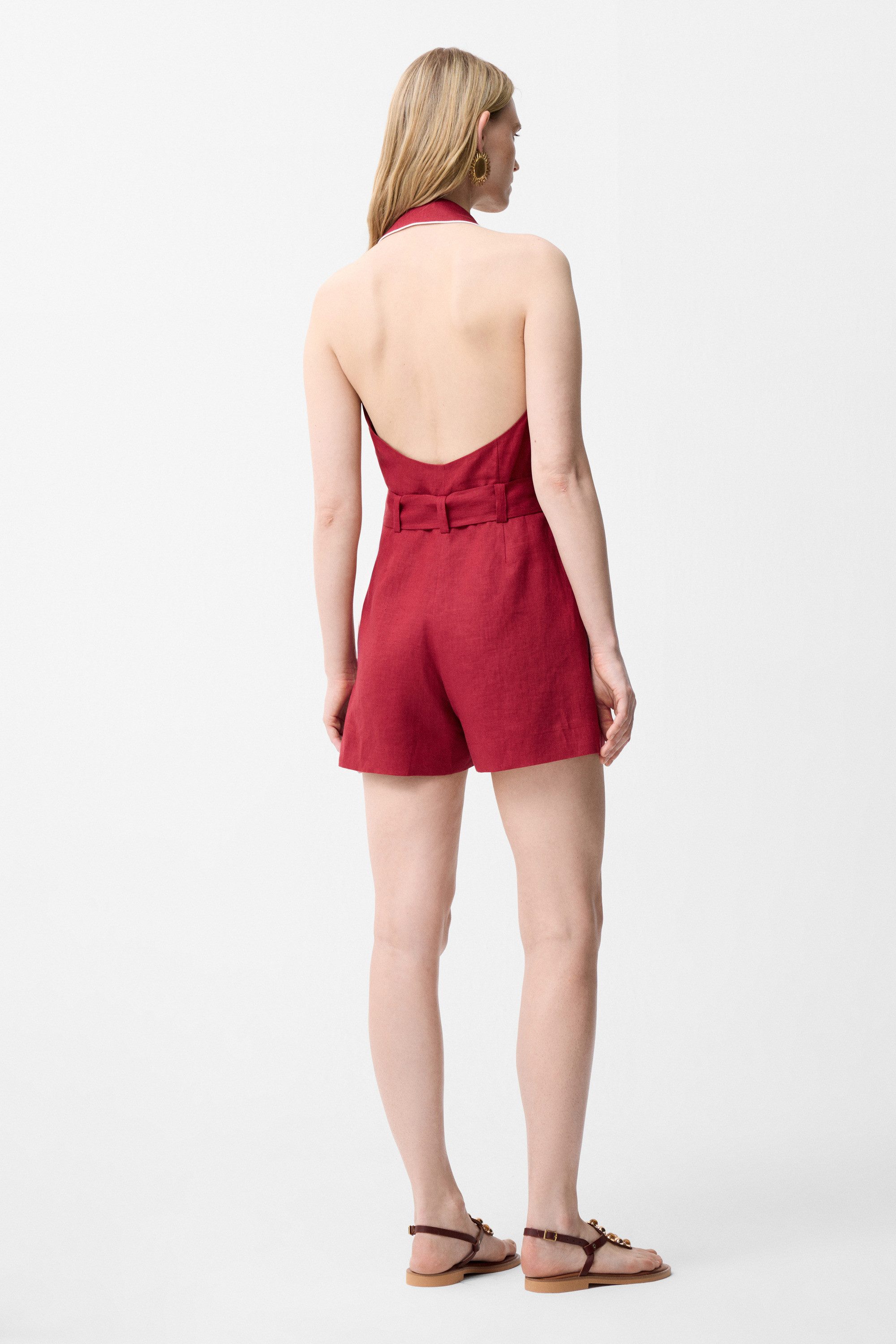 adL Jumpsuit Neckholder-Jumpsuit mit Gürtel