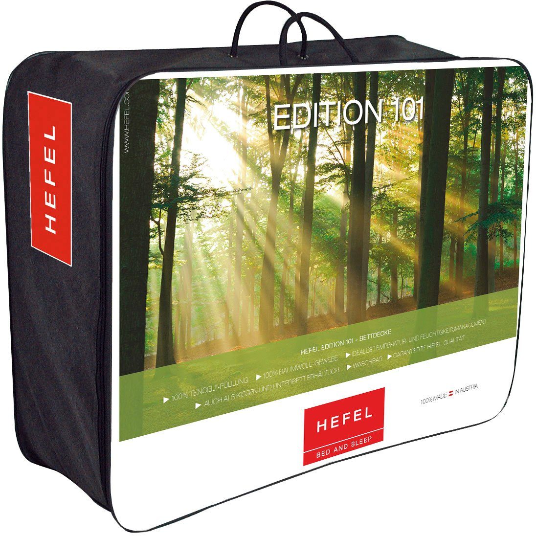 Hefel 4-Jahreszeitenbett Edition 101, Bettdecke für Sommer und Winter, Füllung: 100% Naturfaser TENCEL™, Bezug: Baumwolle, Bettdecke in 135x200 cm, 155x220 cm und weiteren Größen