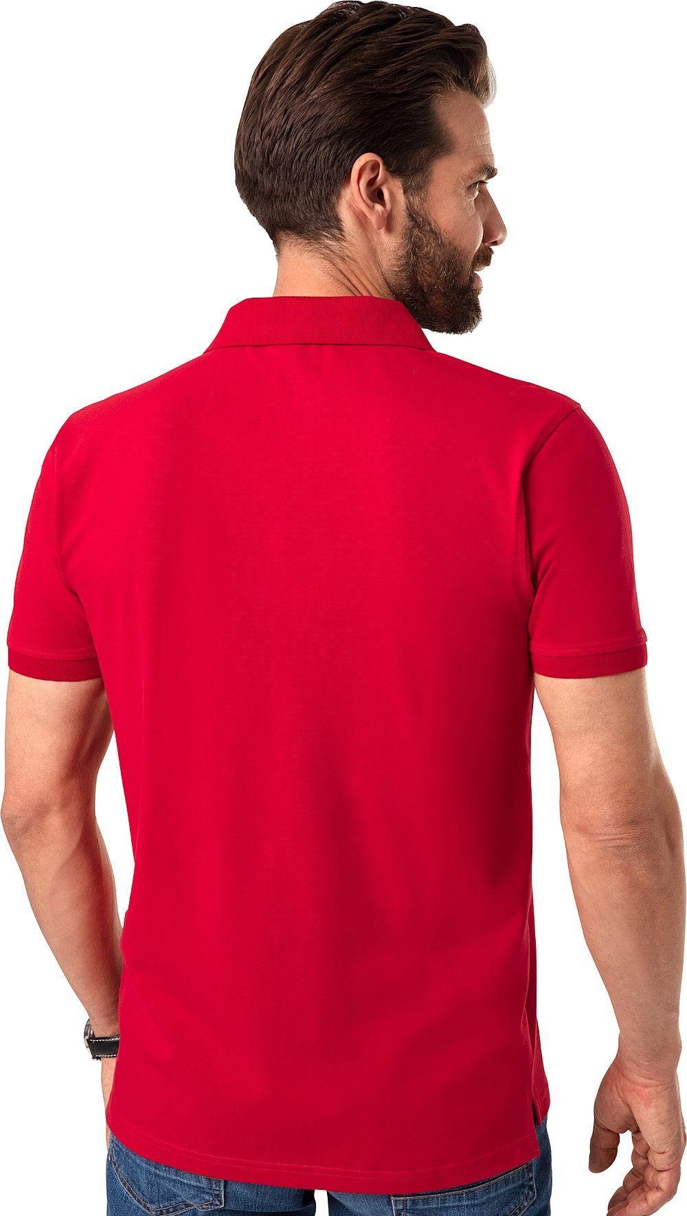 rot U.S. und schöne im Assn Logo-Stick Kontrastton Piqué-Struktur Poloshirt Polo