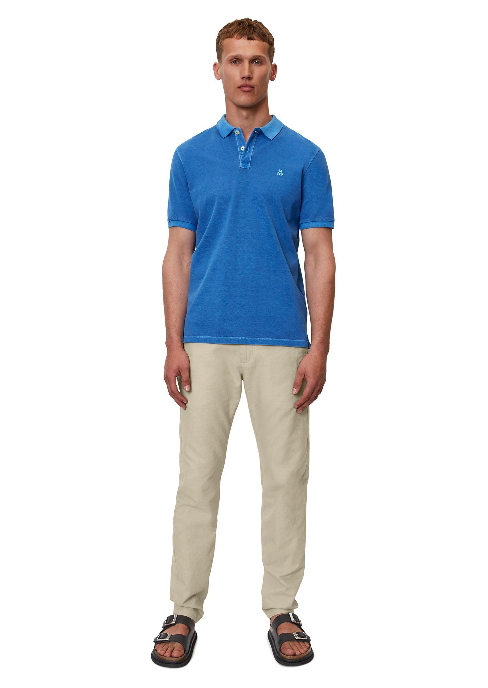 Marc O'Polo Bio-Baumwolle Poloshirt aus blau