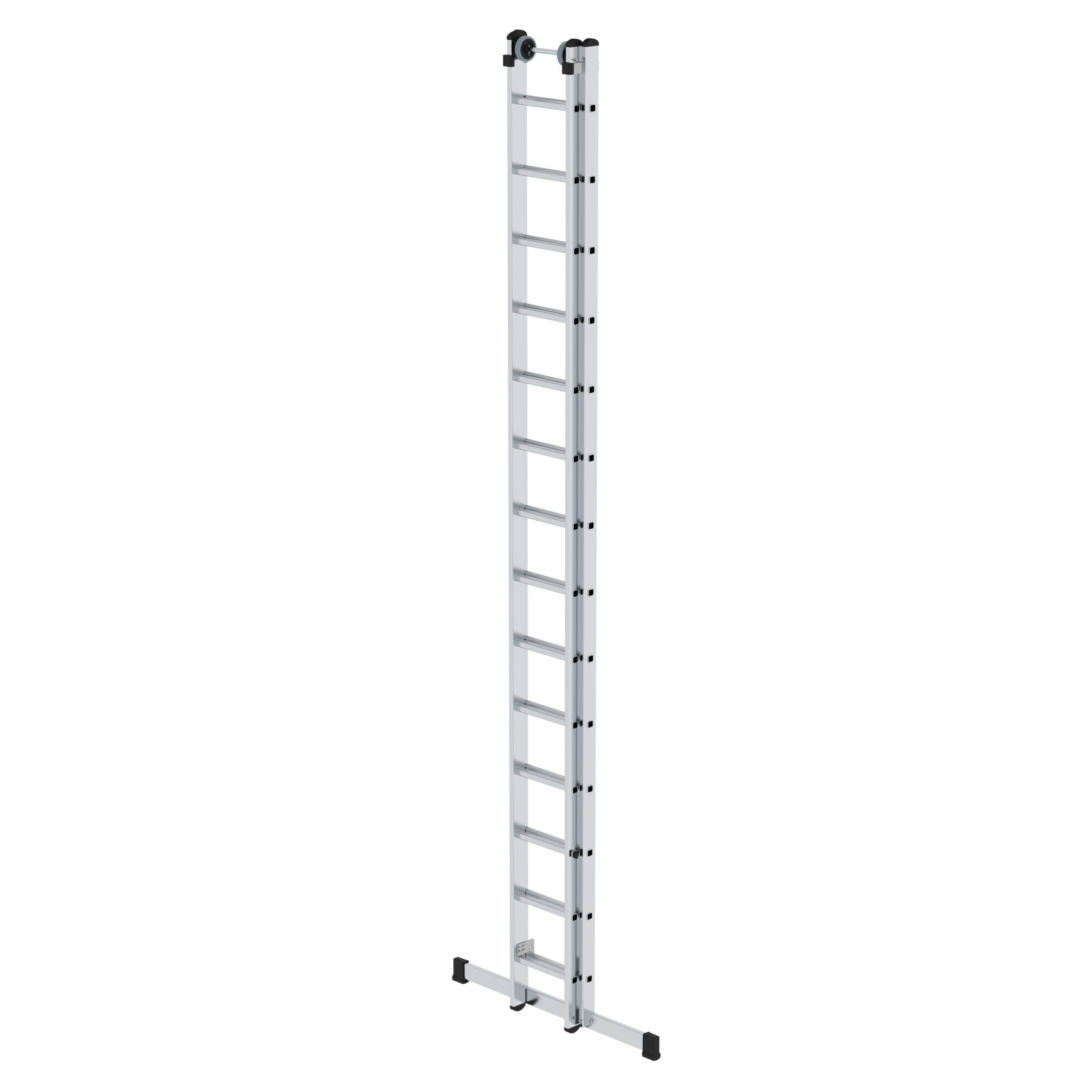 Thumbnail - PROREGAL® Schiebeleiter Sprossen-Schiebeleiter 2-teilig mit Standard-Traverse 2x14 Sprossen