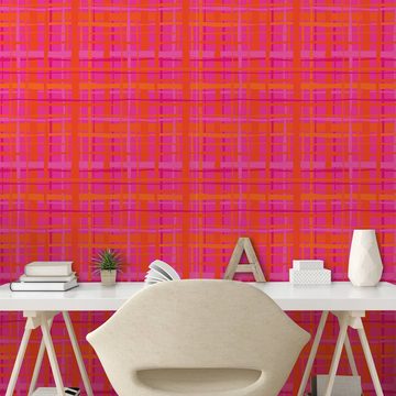 Abakuhaus Vinyltapete selbstklebendes Wohnzimmer Küchenakzent, Abstrakt Hand gezeichnet wie Streifen