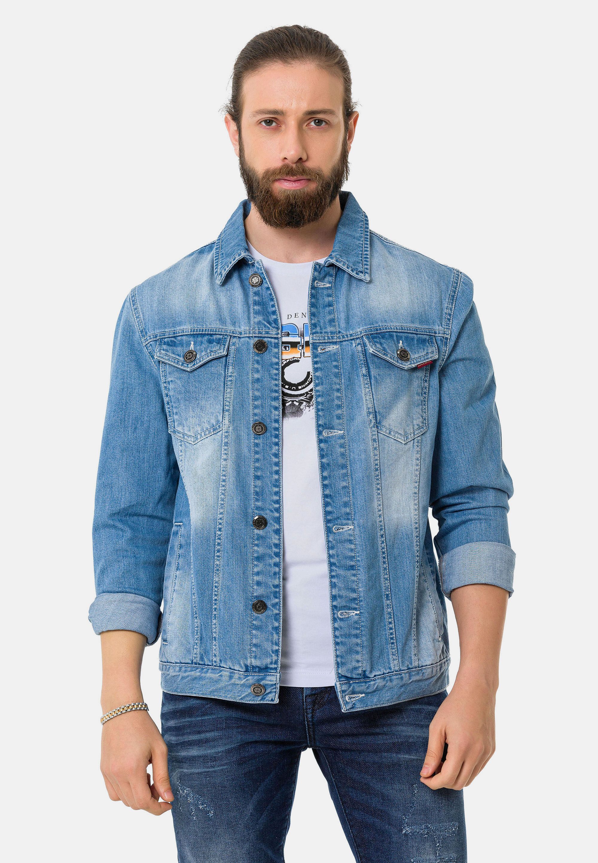 Cipo & Baxx Jeansjacke CJ289 mit Knopfleiste
