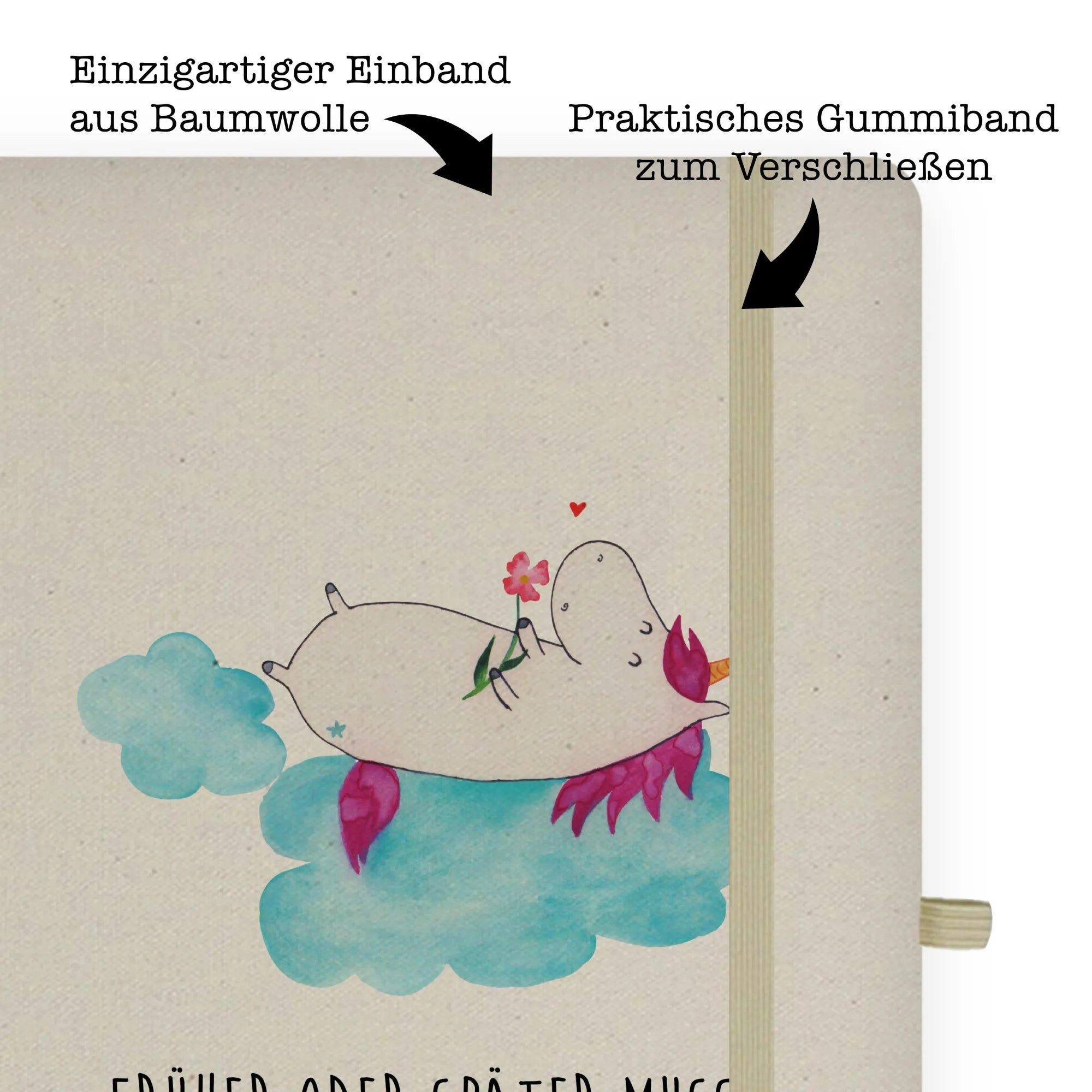 Thumbnail - Mr. & Mrs. Panda Notizbuch Einhorn Verliebt - Transparent - Geschenk, Einhorn Deko, Notizbuch A5 Mr. & Mrs. Panda, Flexi...