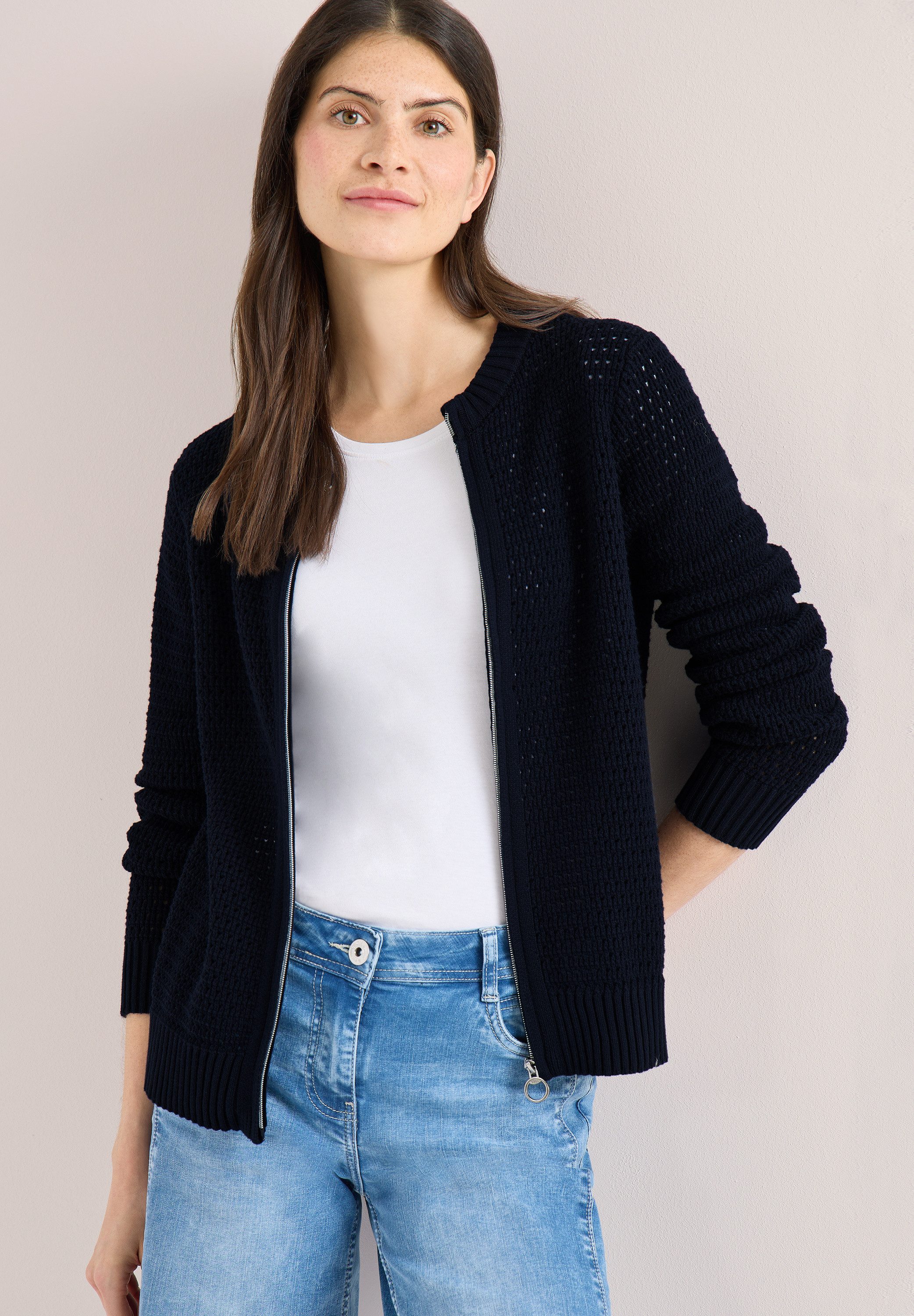 CECIL Strickjacke mit Lochmuster