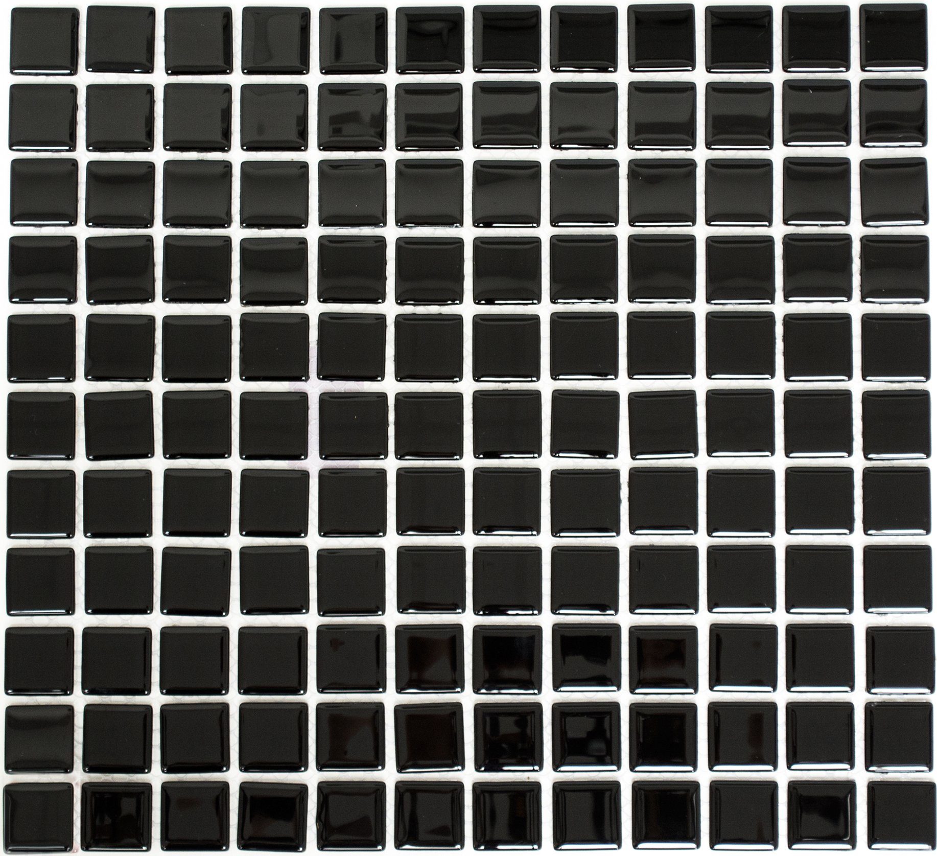 Matten glänzend / schwarz 10 Crystal Mosaikfliesen Mosaikfliesen Mosani Glasmosaik