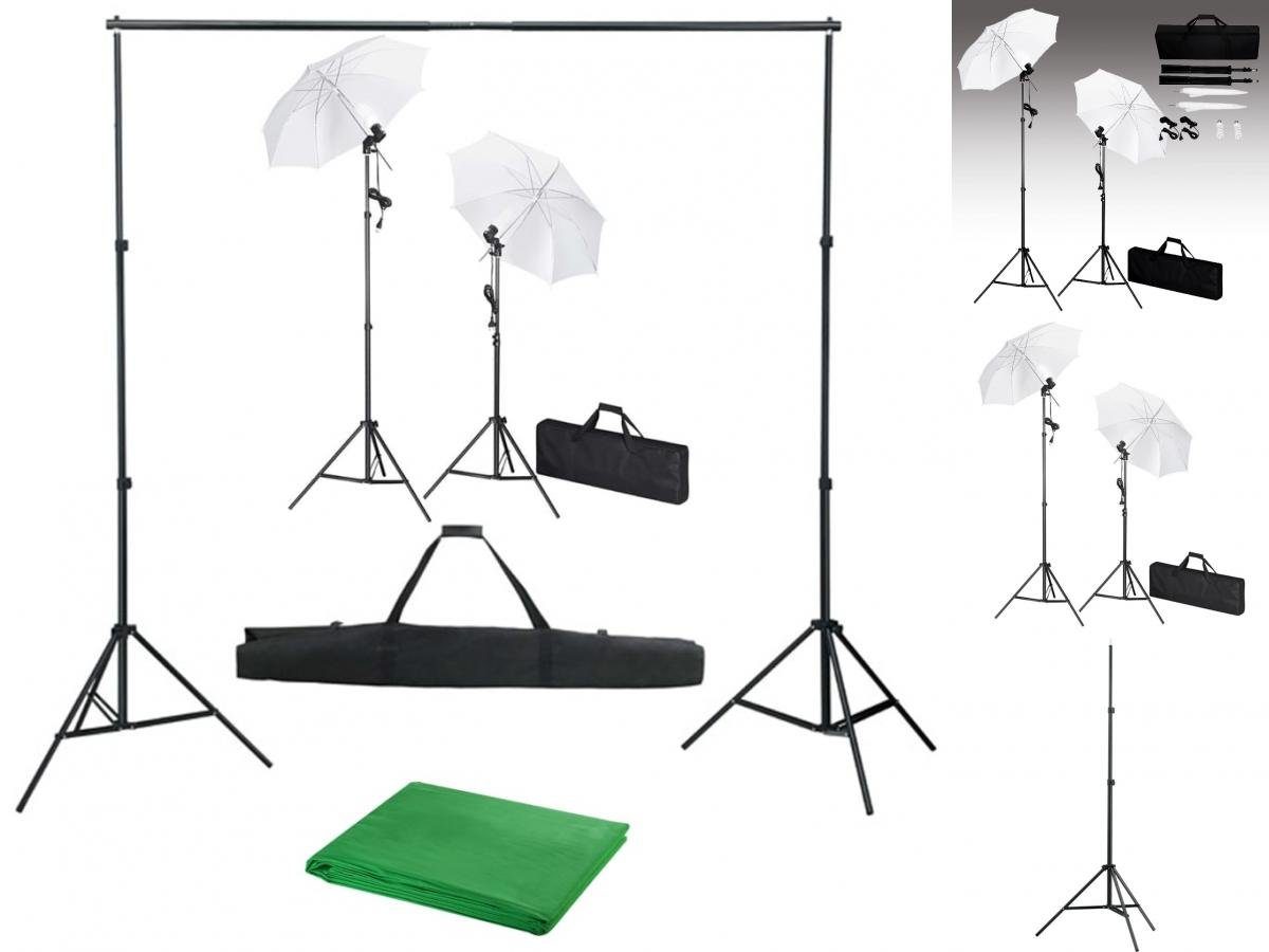 vidaXL Fotohintergrund Fotostudio Set mit Hintergrund Leuchten und Schirmen