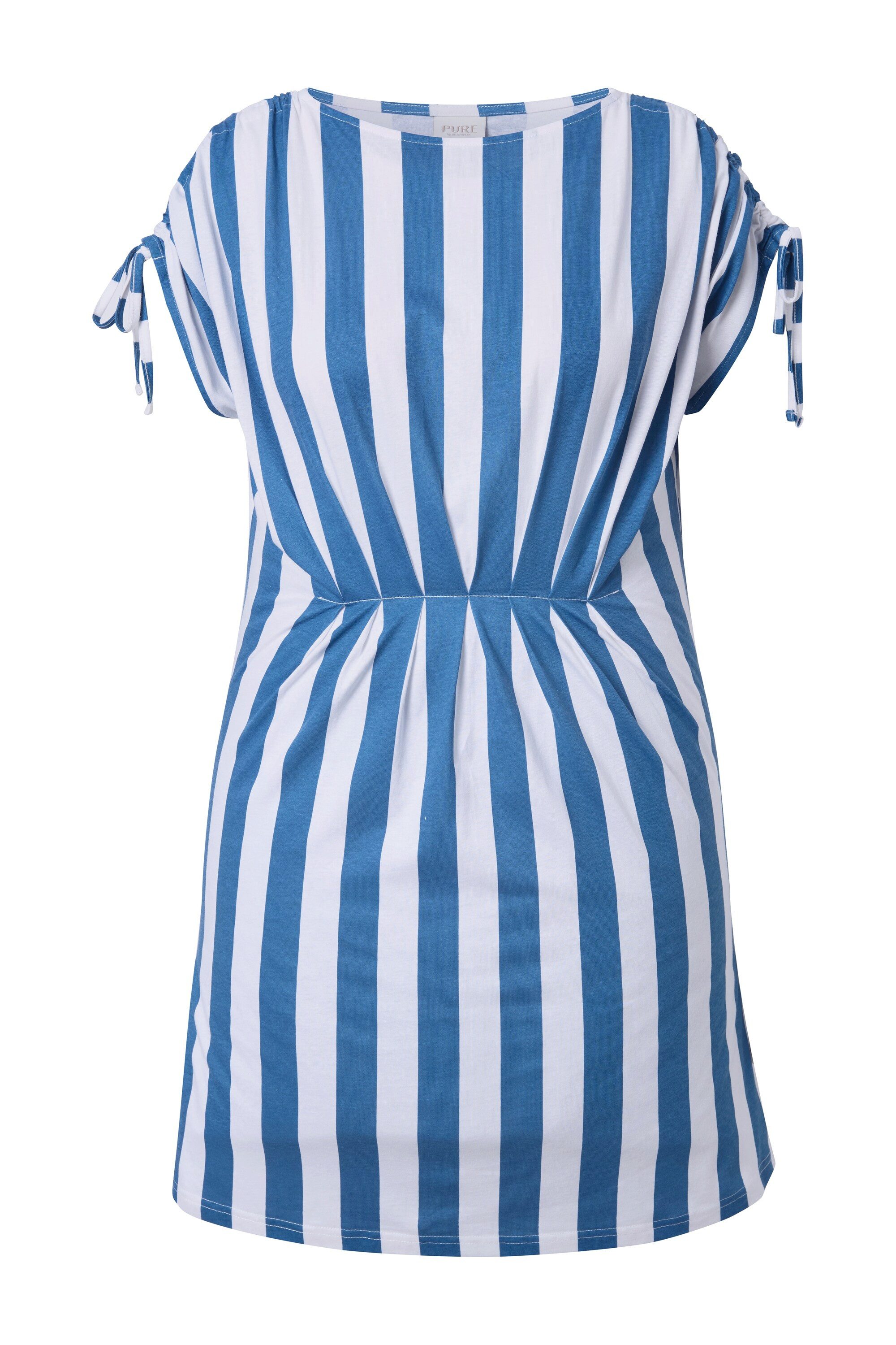 Ulla Popken Longshirt Tunikashirt Streifen U-Boot-Ausschnitt ärmellos