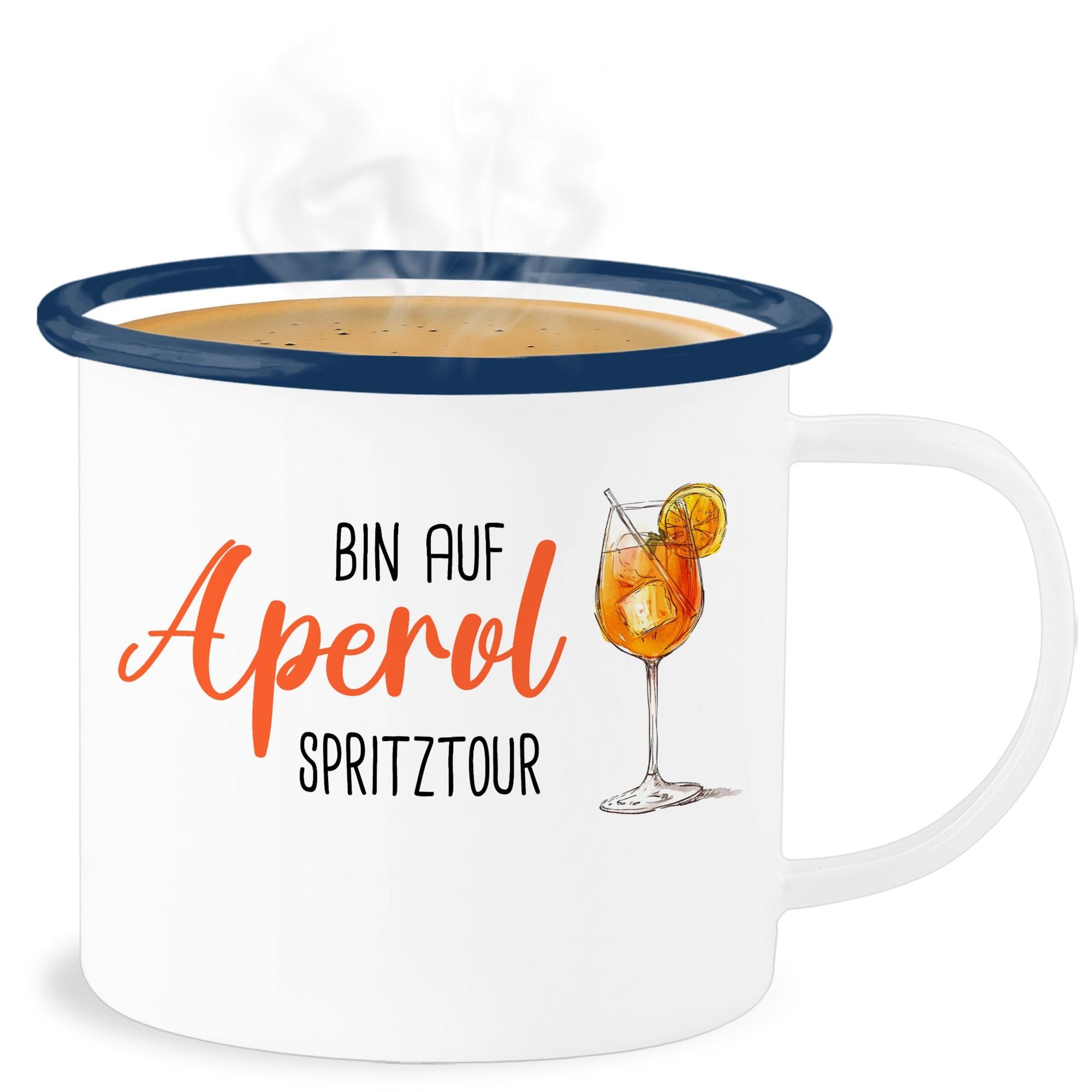 Shirtracer Becher Bin auf Aperol Spritztour I JGA I Mädelsabend I Spritz Tour, 1-tlg., Stahlblech, Karneval und Fasching Deko