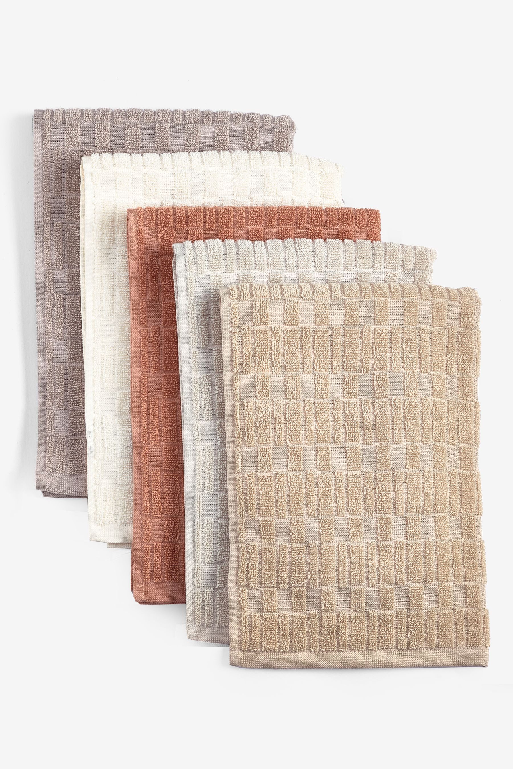 Next Geschirrtuch 5er-Set Frottee-Geschirrtücher aus 100 % Baumwolle, (5-tl günstig online kaufen